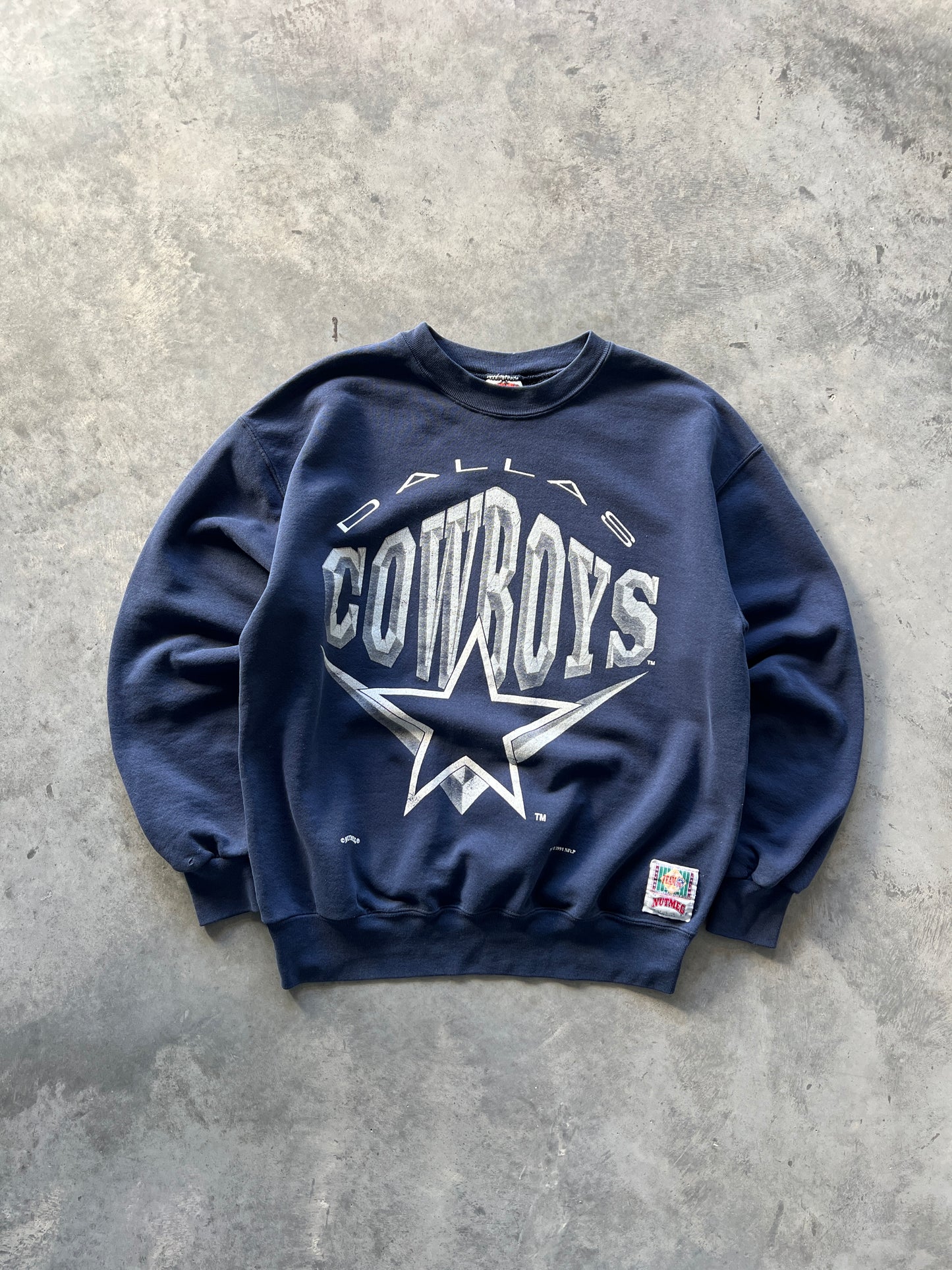 Vintage Coral Blue Dallas Cowboys Crew - M