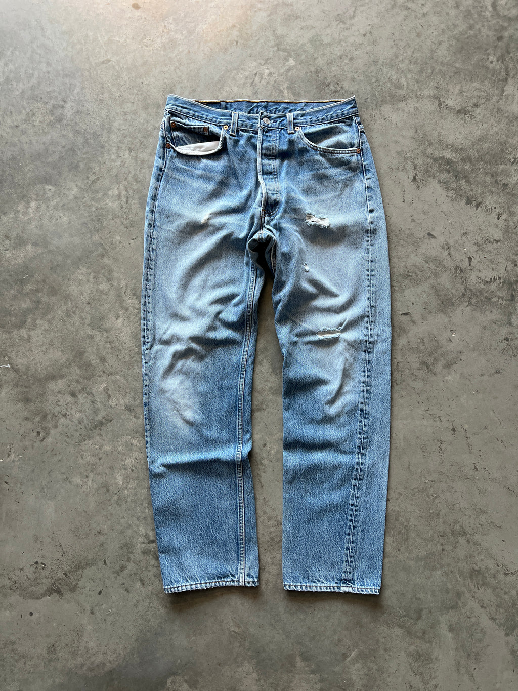 Vintage Faded Blue Levi 501 Pants - 36x34