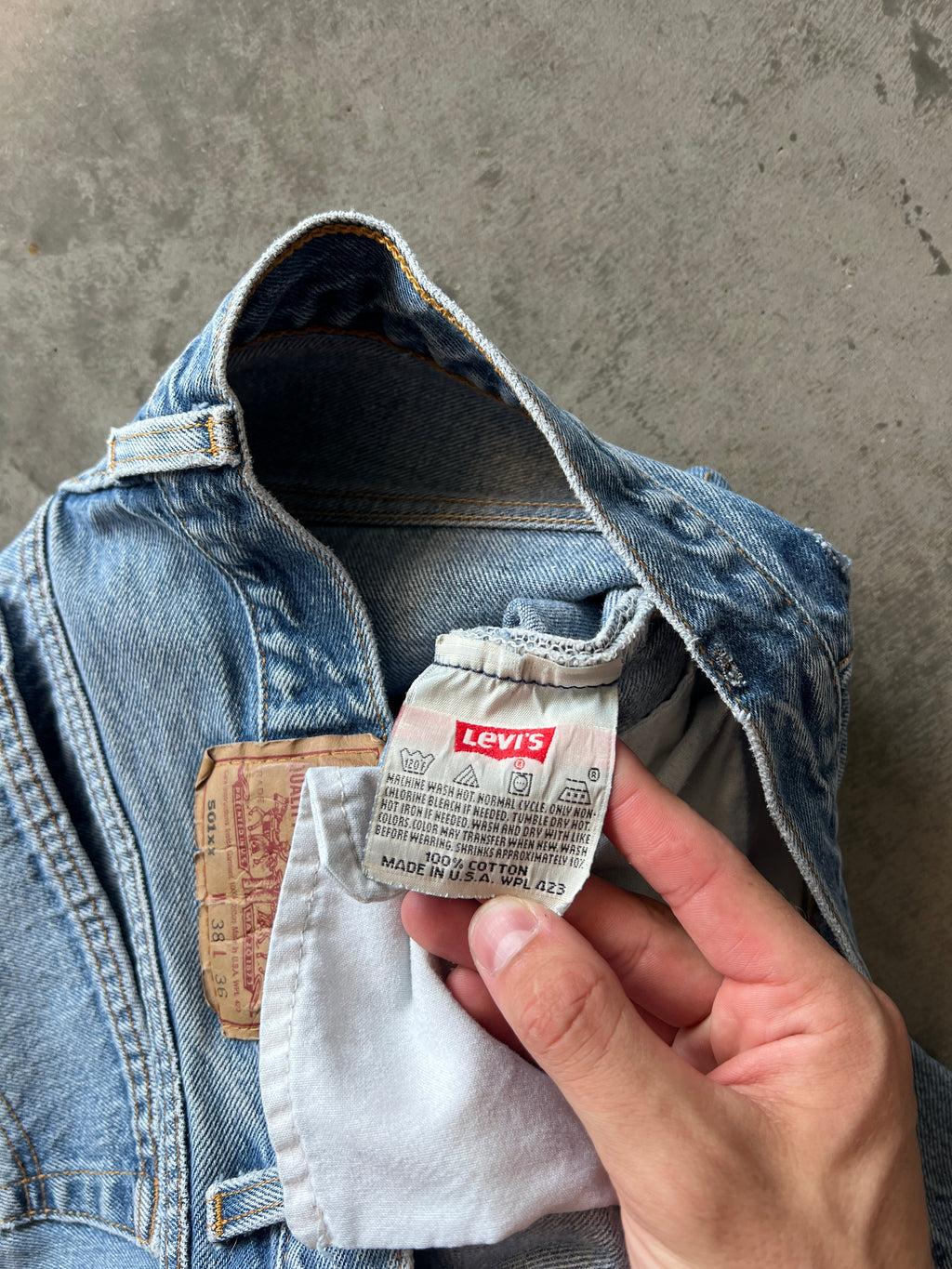 Vintage Faded Blue Levi 501 Pants - 36x34