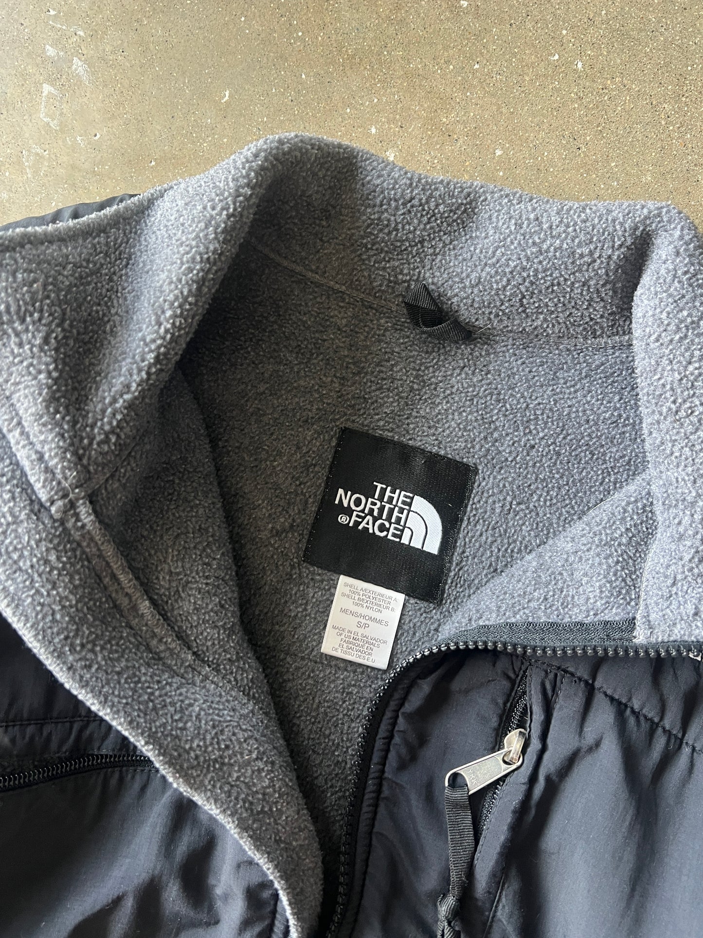 Vintage Black and Grey North Face Fleece Zip Jacket - S