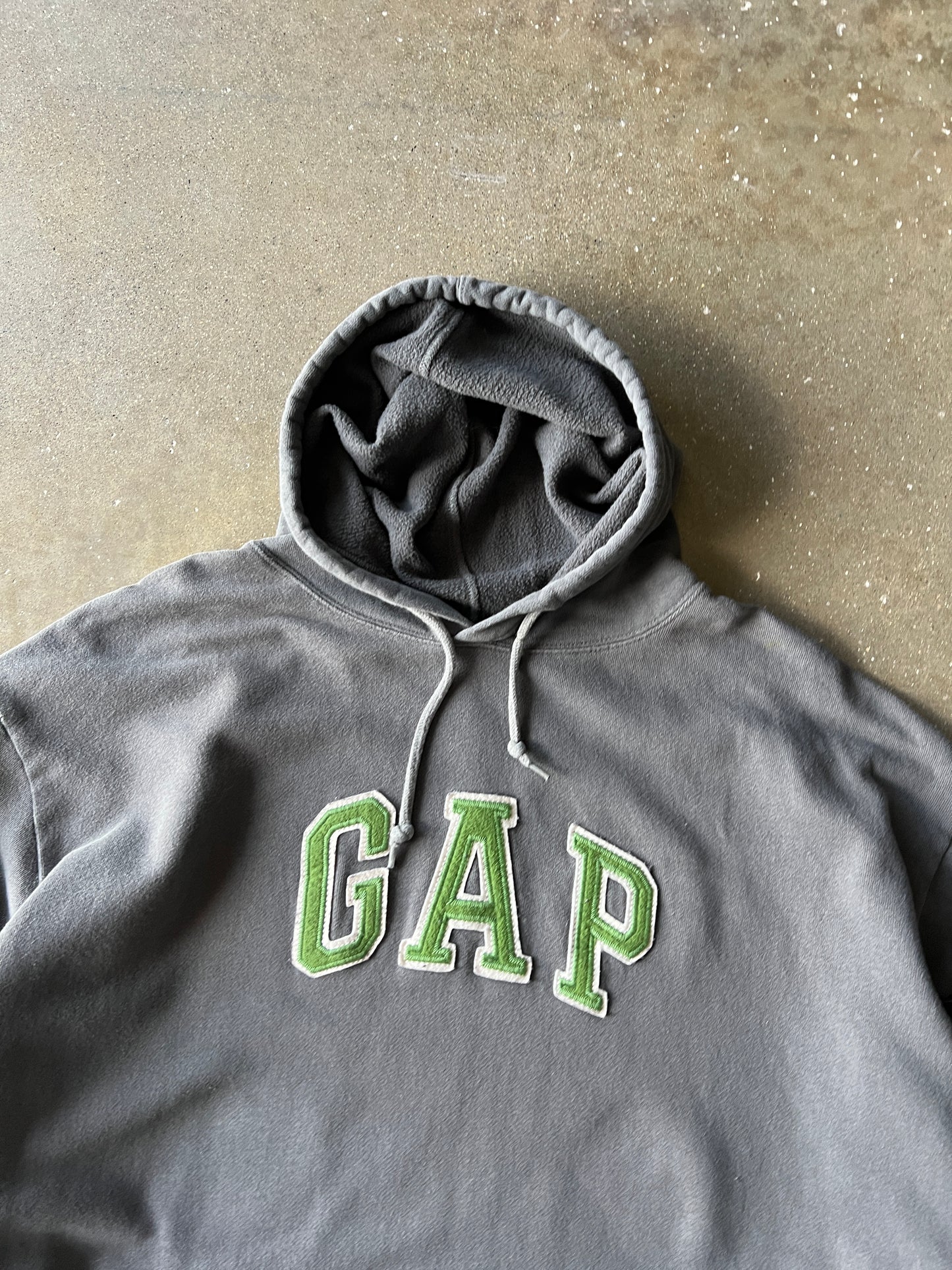 Vintage Grey Gap Spellout Hoodie - XXL