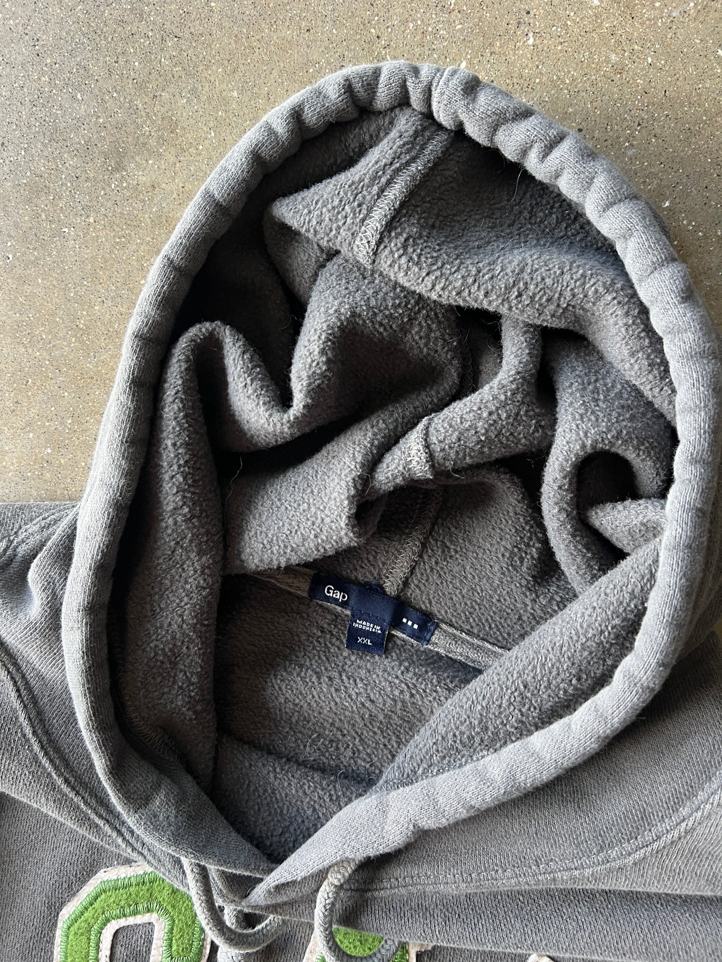 Vintage Grey Gap Spellout Hoodie - XXL