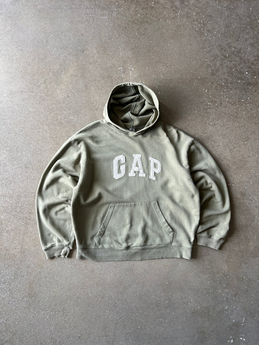 Vintage Green Gap Spellout Hoodie - M