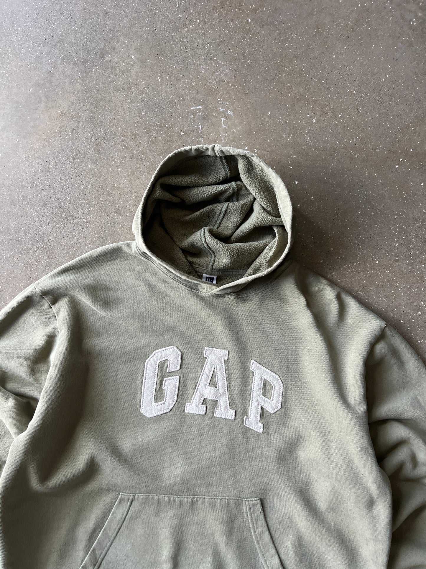 Vintage Green Gap Spellout Hoodie - M