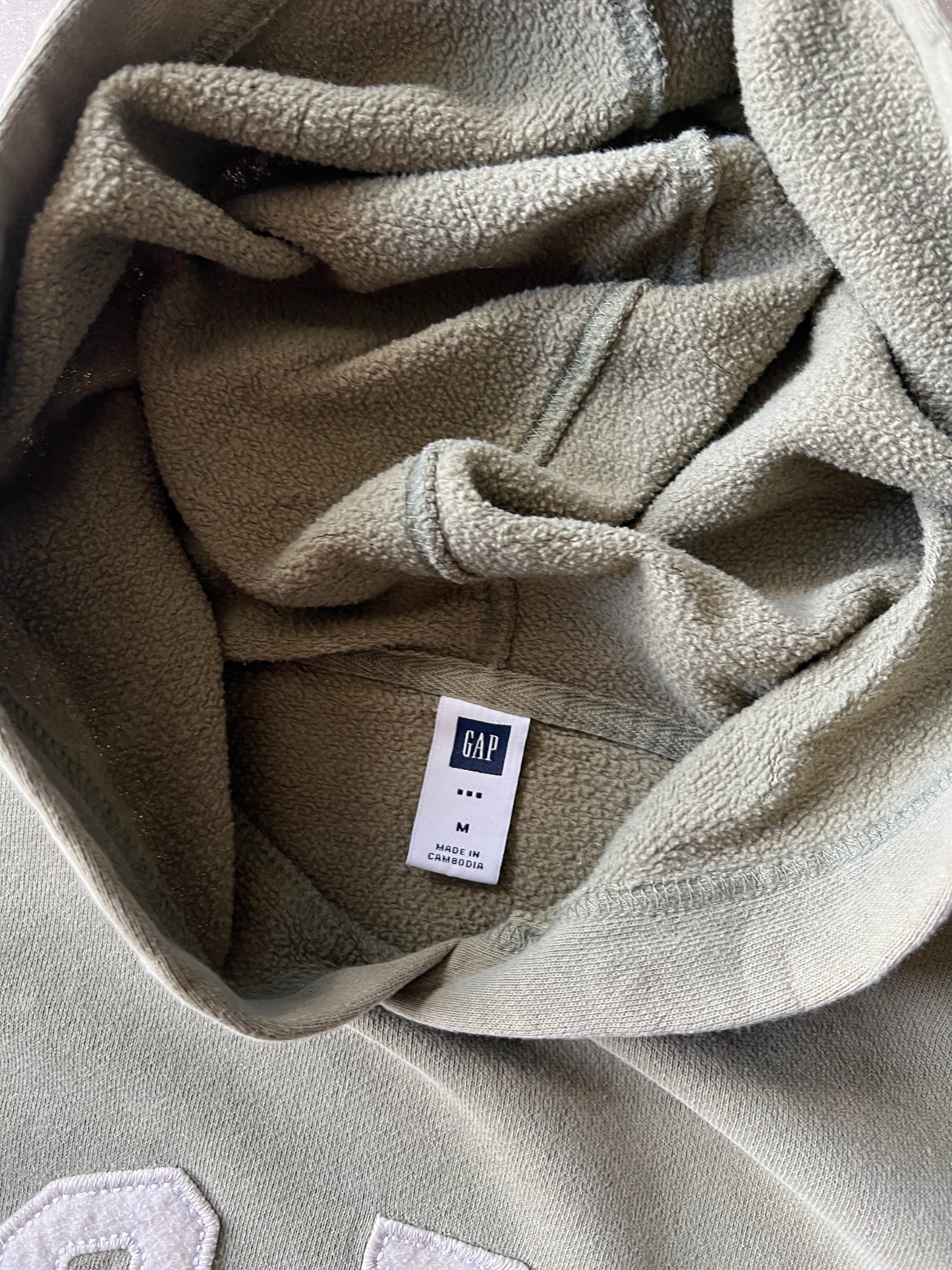 Vintage Green Gap Spellout Hoodie - M