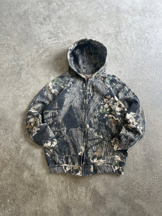 Vintage Camo Zip-up Hoodie - XL