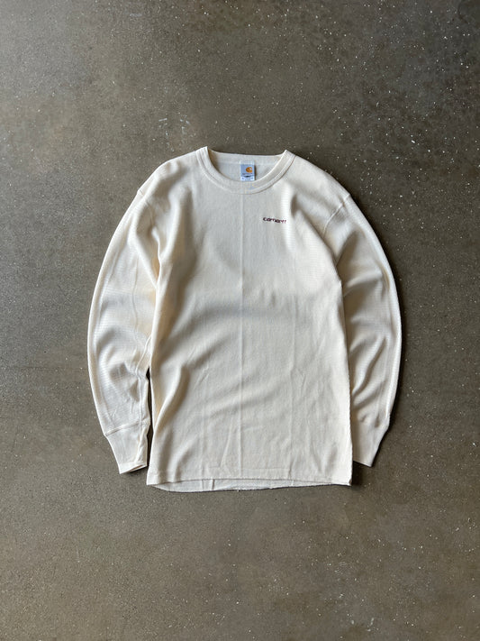 Vintage Cream Carhartt Thermal Long Sleeve Shirt - XL