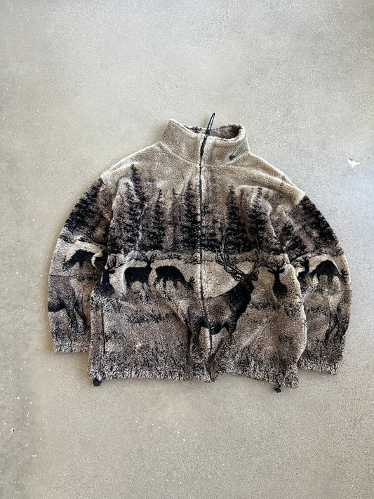 Vintage Mocha Brown Bear Fleece - XL