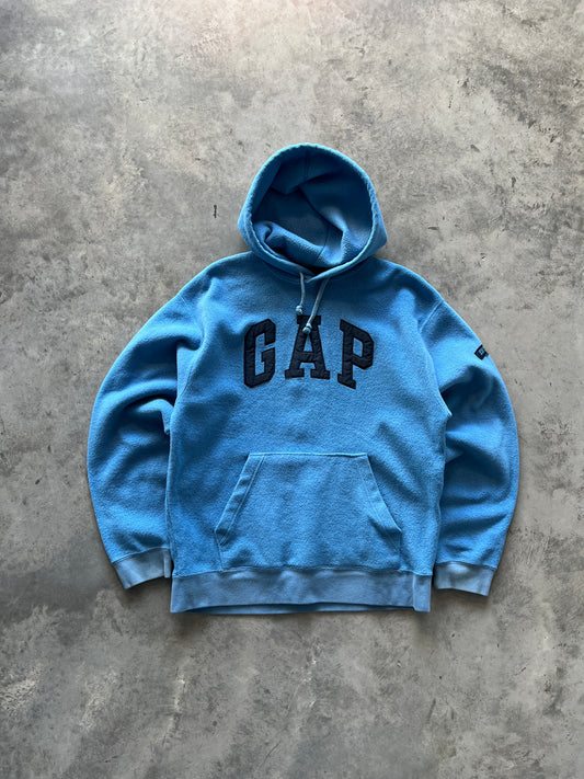 Vintage Aqua Blue Gap Spellout Fleece - M