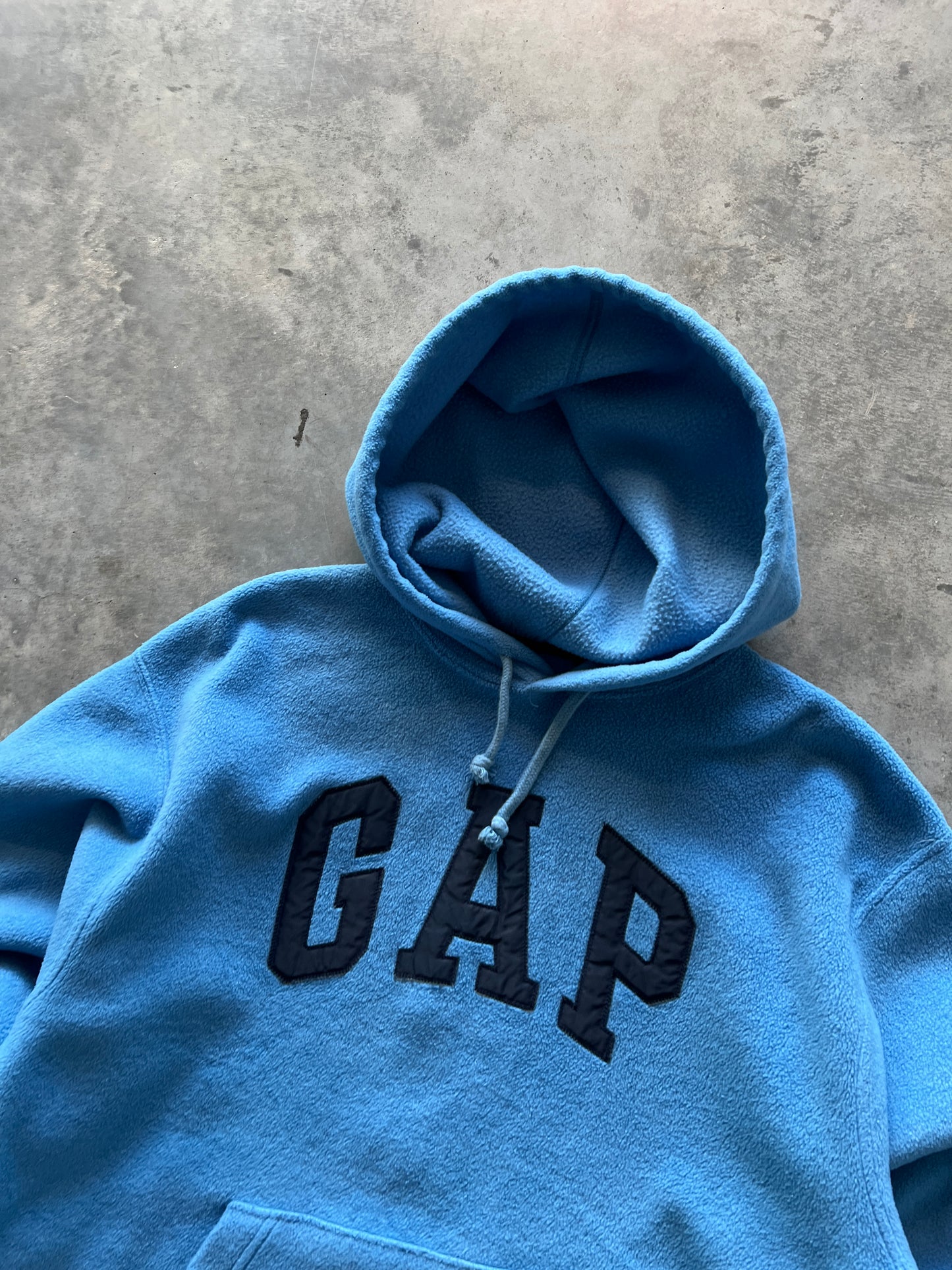 Vintage Aqua Blue Gap Spellout Fleece - M