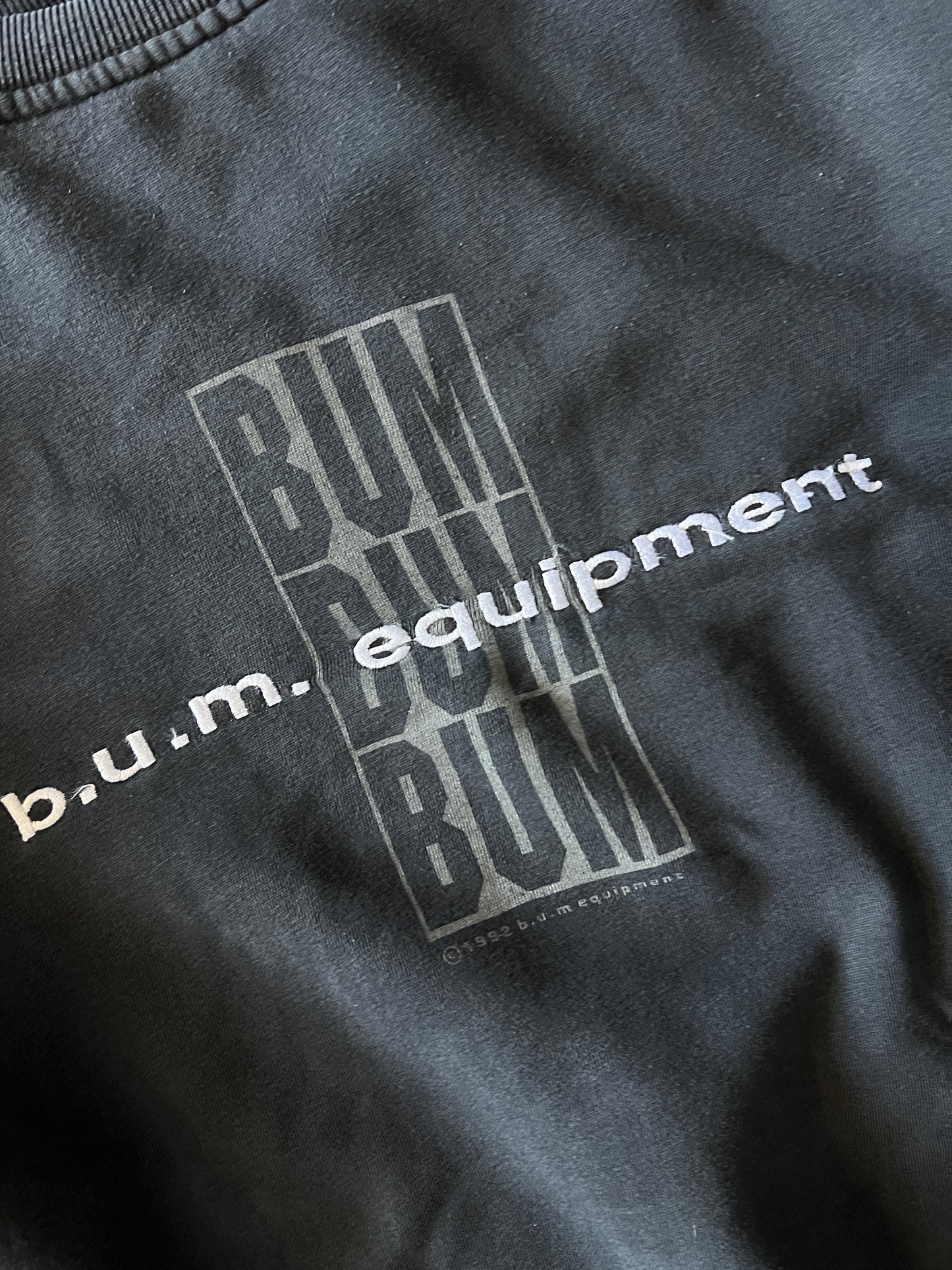 Vintage Charcoal Black Bum Equipment Crew - XL