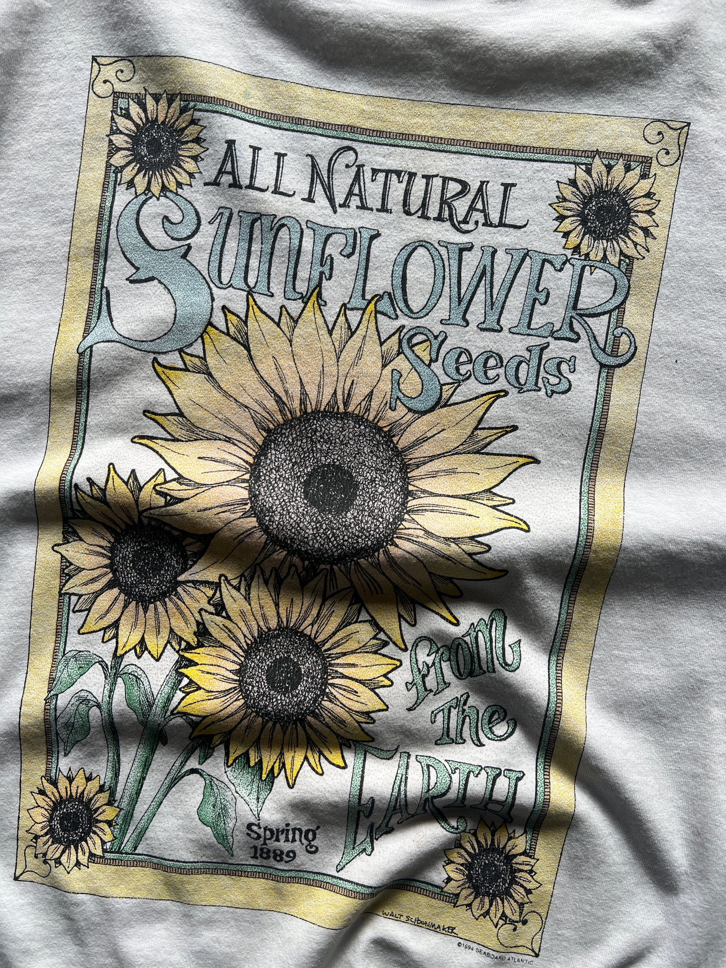 Vintage Off White Sunflower Shirt - L