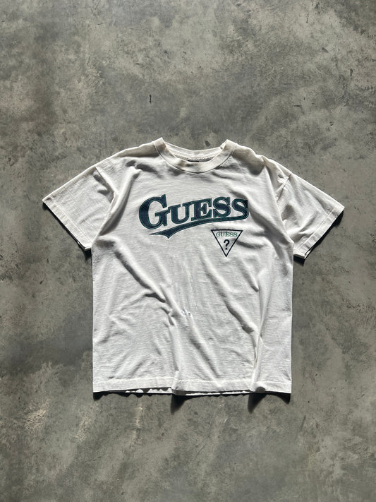 Vintage Faded White Guess Shirt - M