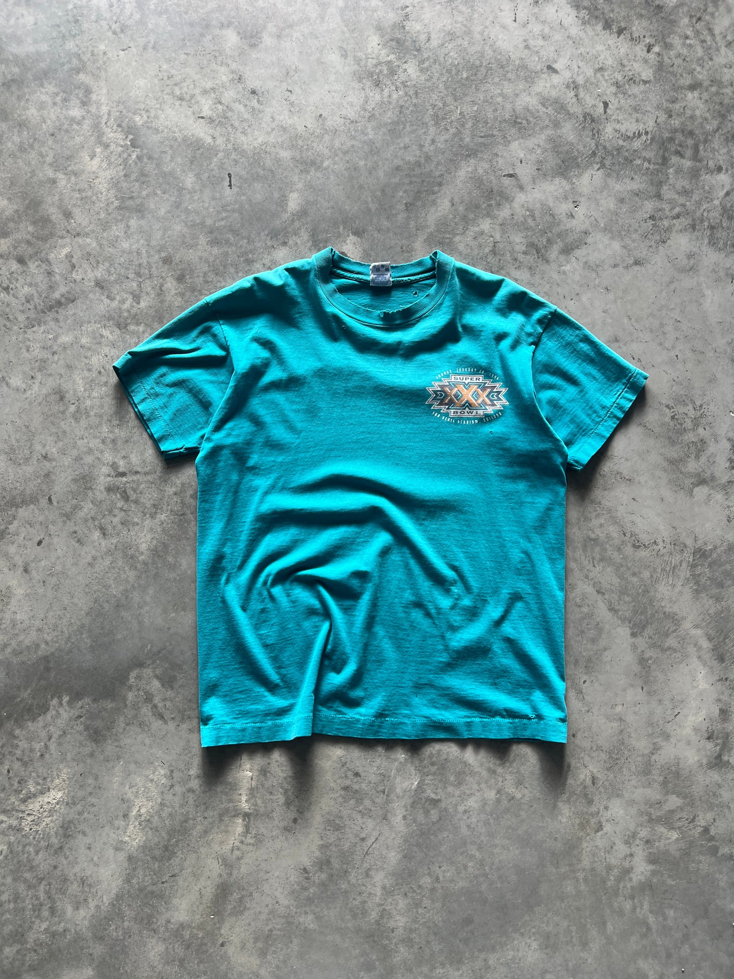 Vintage Teal Blue Superbowl Shirt - M