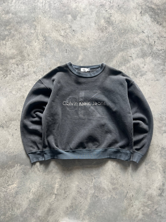 Vintage Faded Black Calvin Klein Crew - M