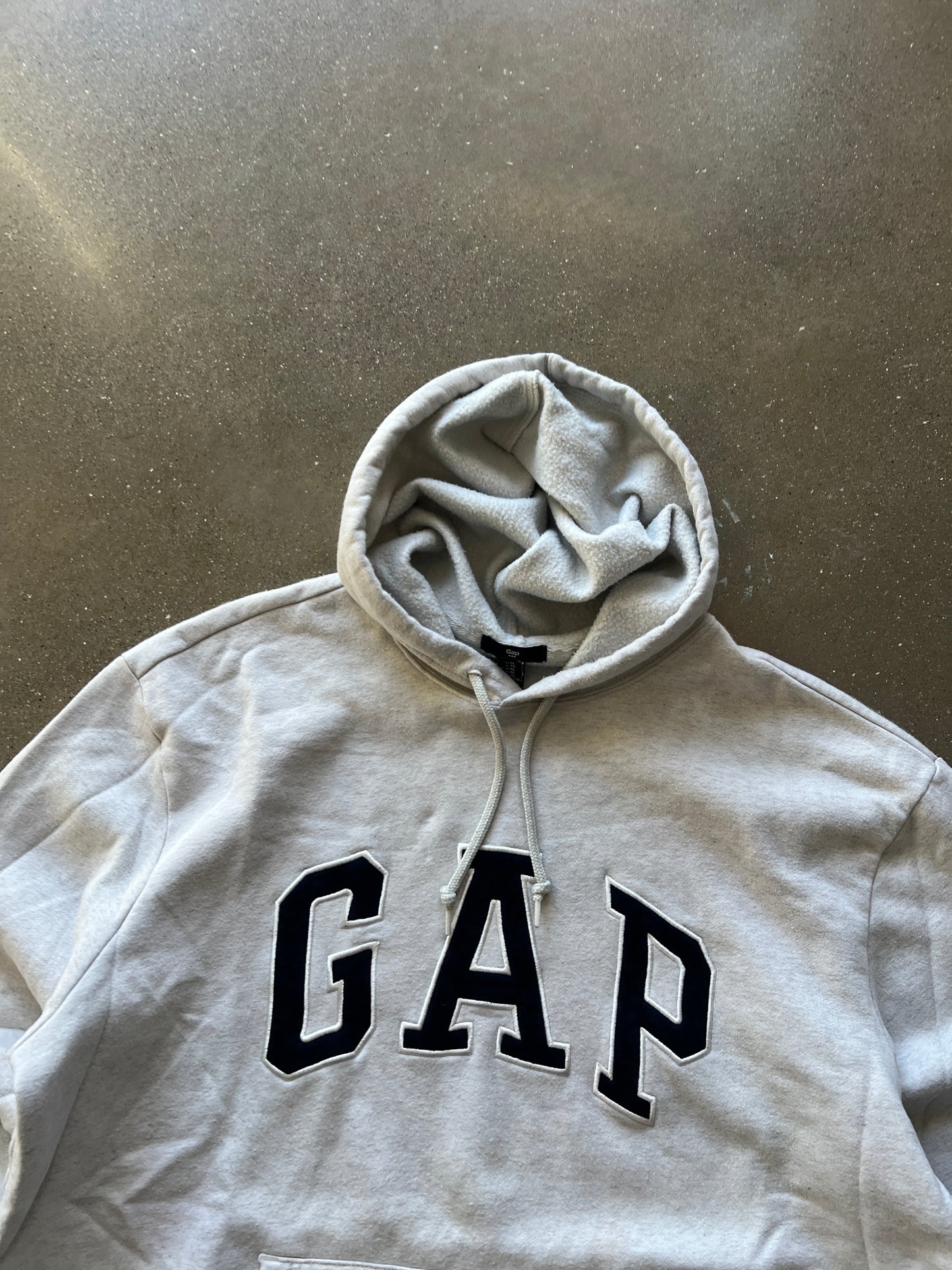 Vintage White Gap Spellout Hoodie - XL