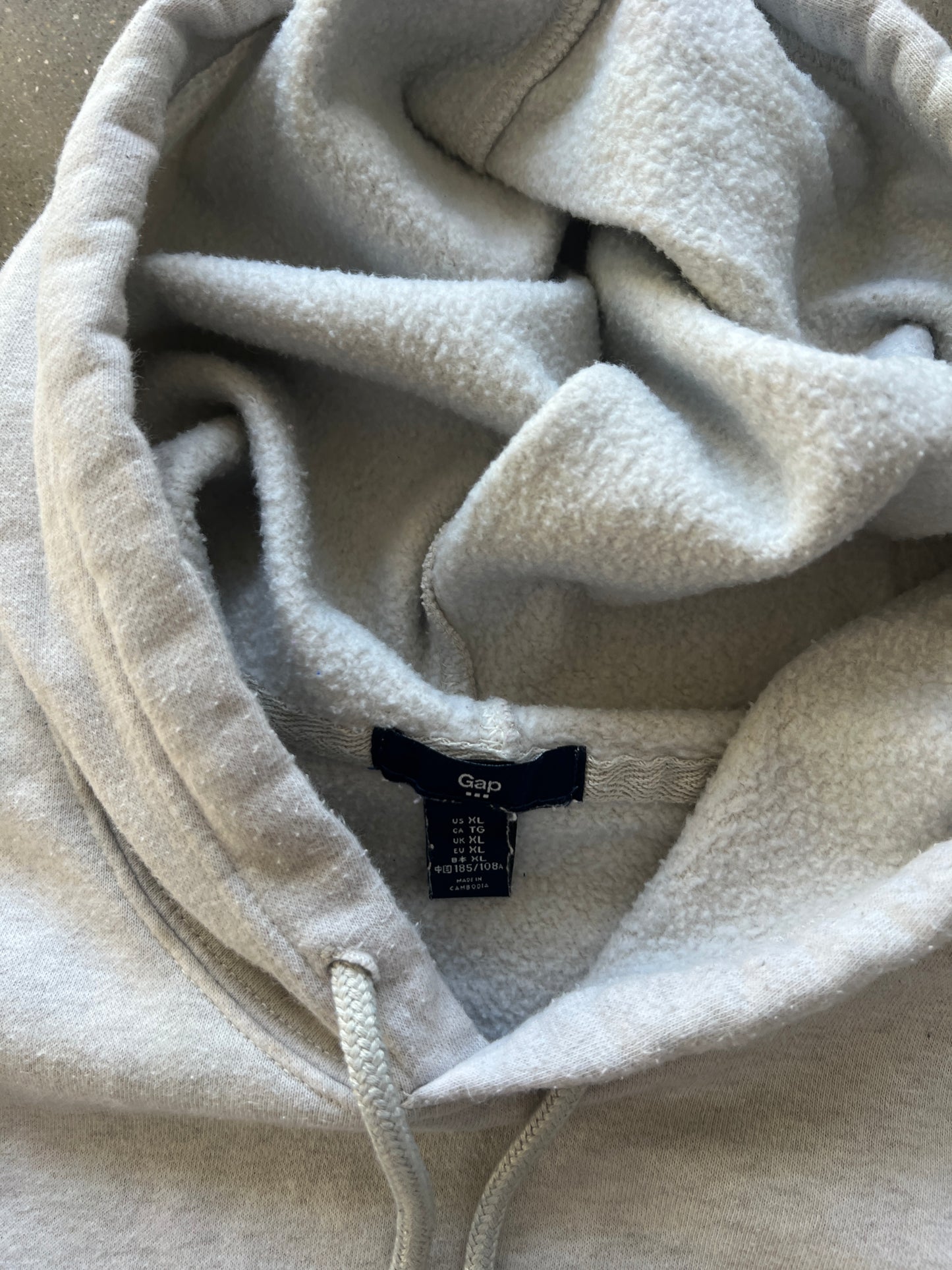 Vintage White Gap Spellout Hoodie - XL