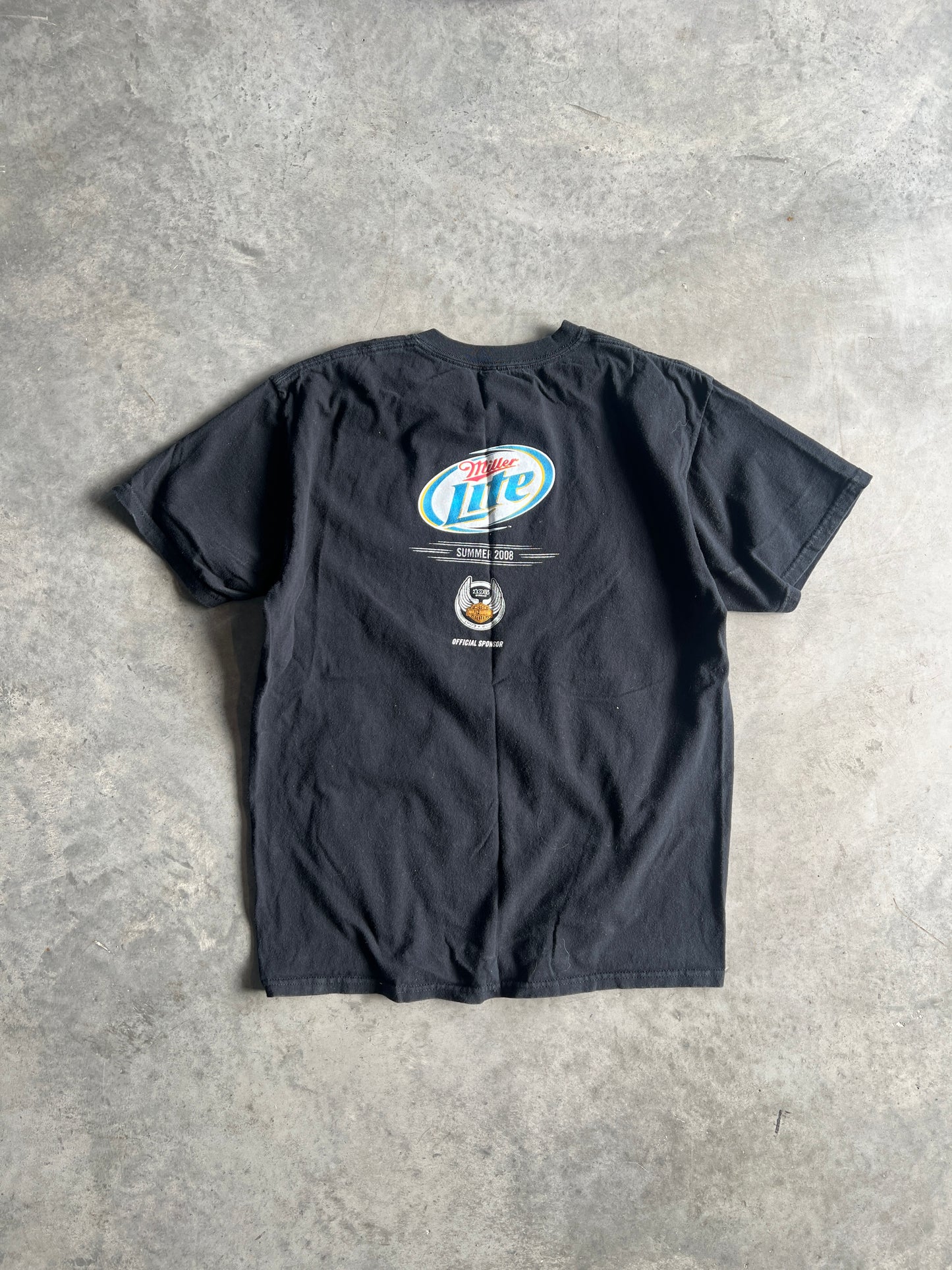 Vintage Obsidian Black Miller Lite Shirt - M