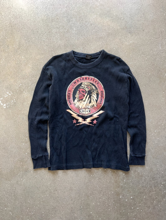 Vintage Black American Motorcycle Thermal Shirt - XL