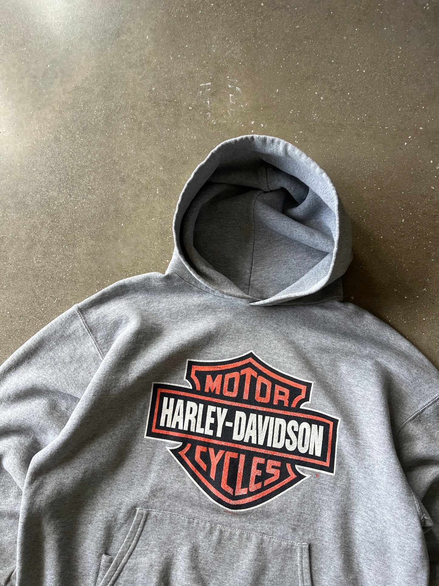 Vintage Grey Harley Davidson Hoodie - M