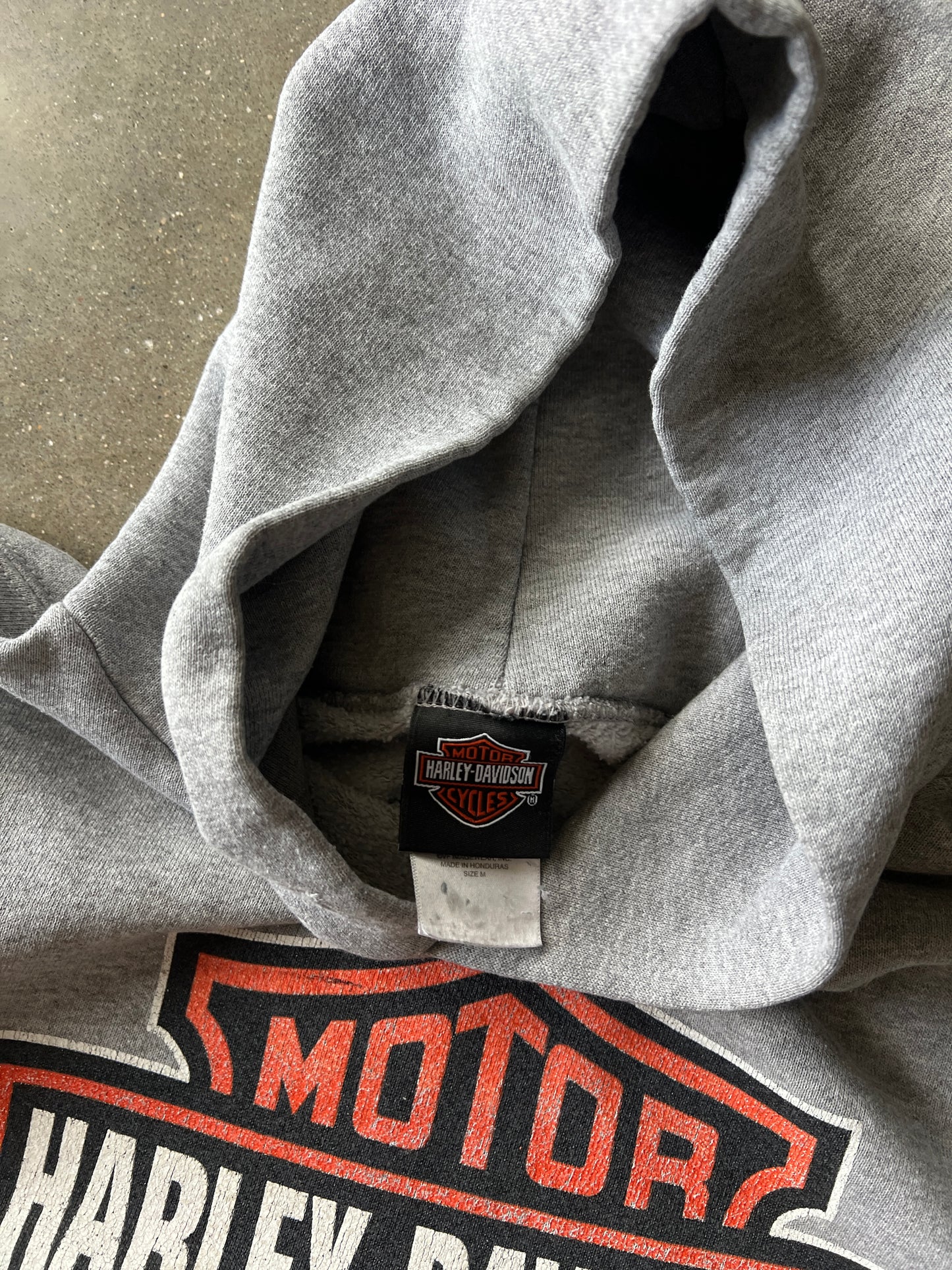 Vintage Grey Harley Davidson Hoodie - M
