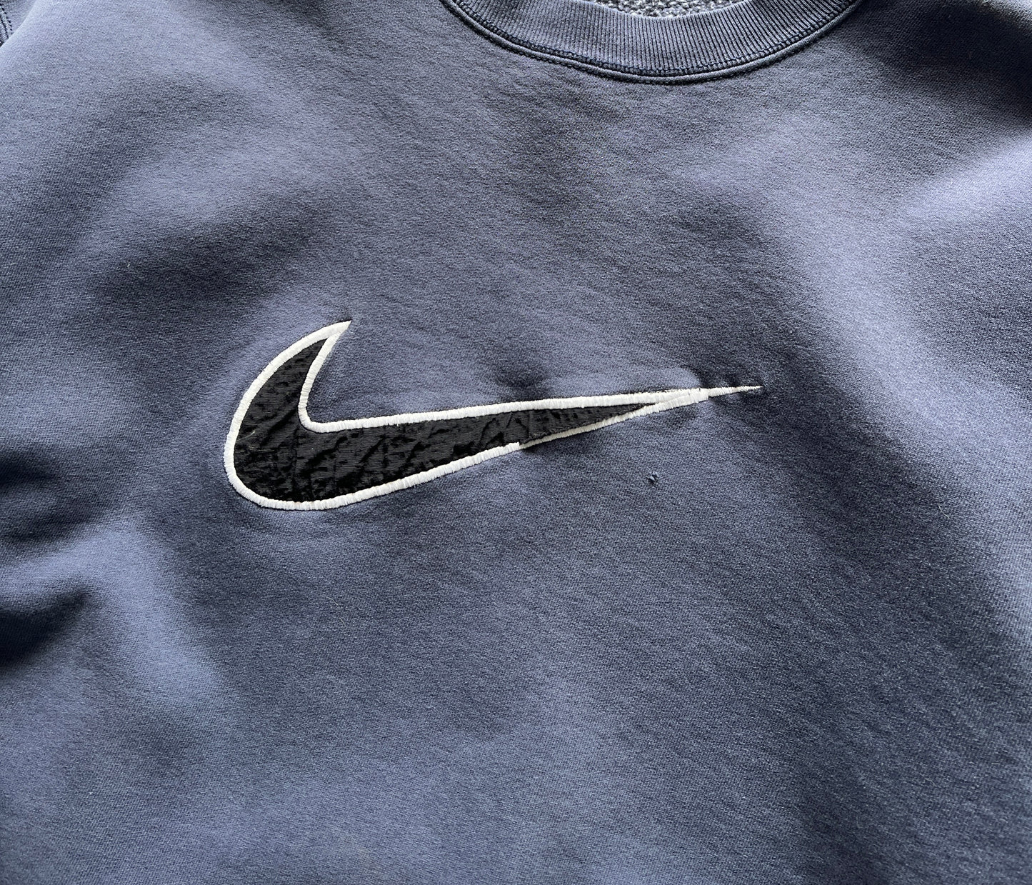 Vintage Smoky Blue Nike Swoosh Crew - M