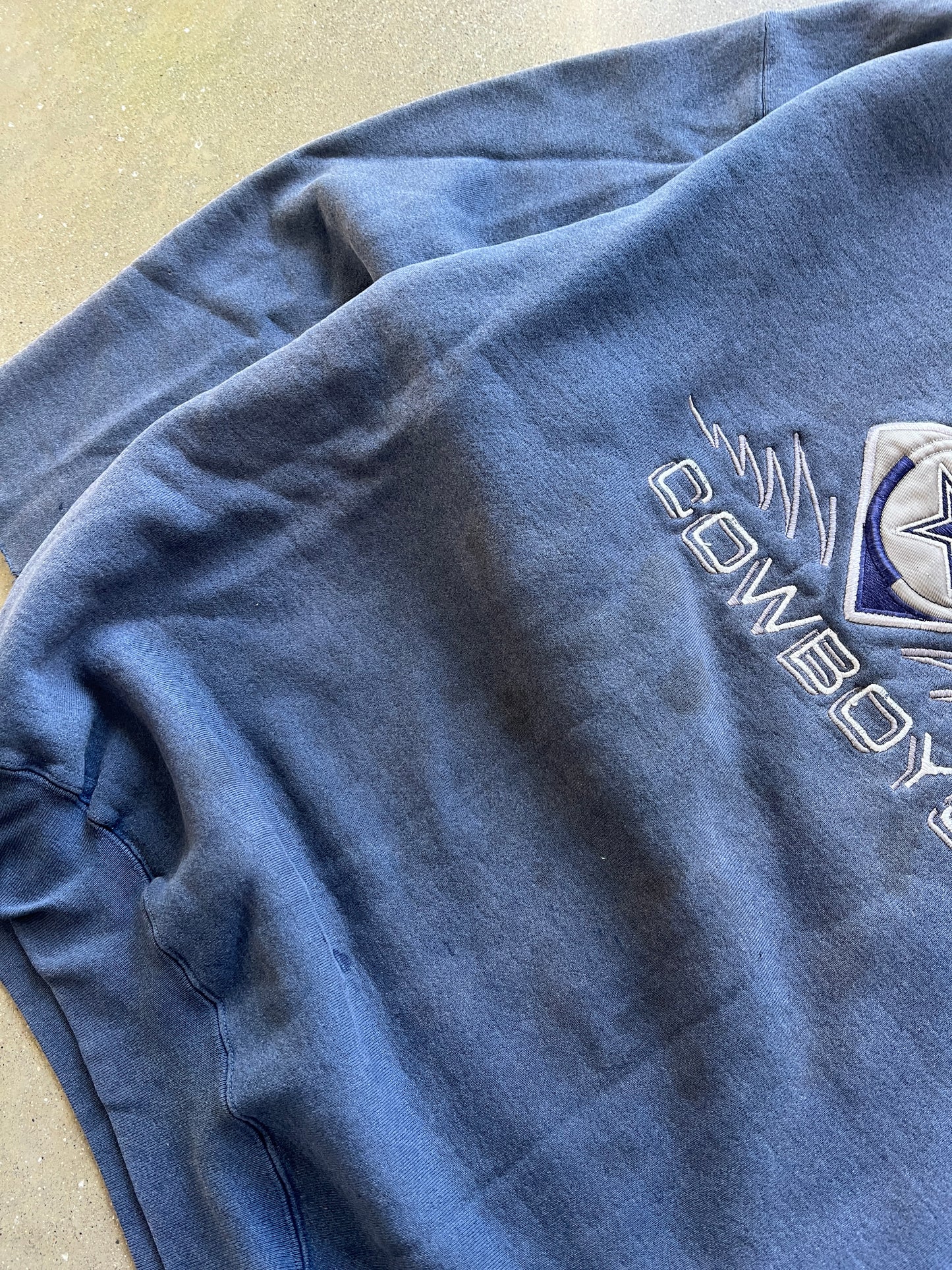 Vintage Faded Blue Dallas Cowboys Crew - L