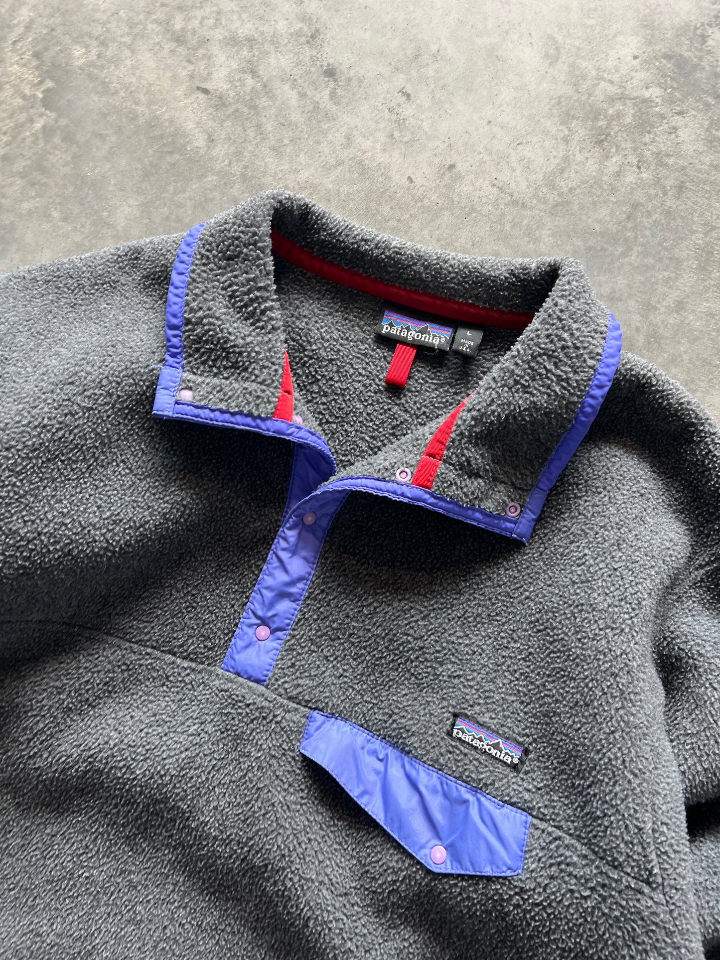 Vintage Smoke Grey Patagonia Tsnap Fleece - L