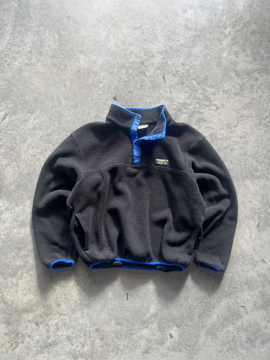 Vintage Deep Black L.L. Bean Tsnap Fleece - M