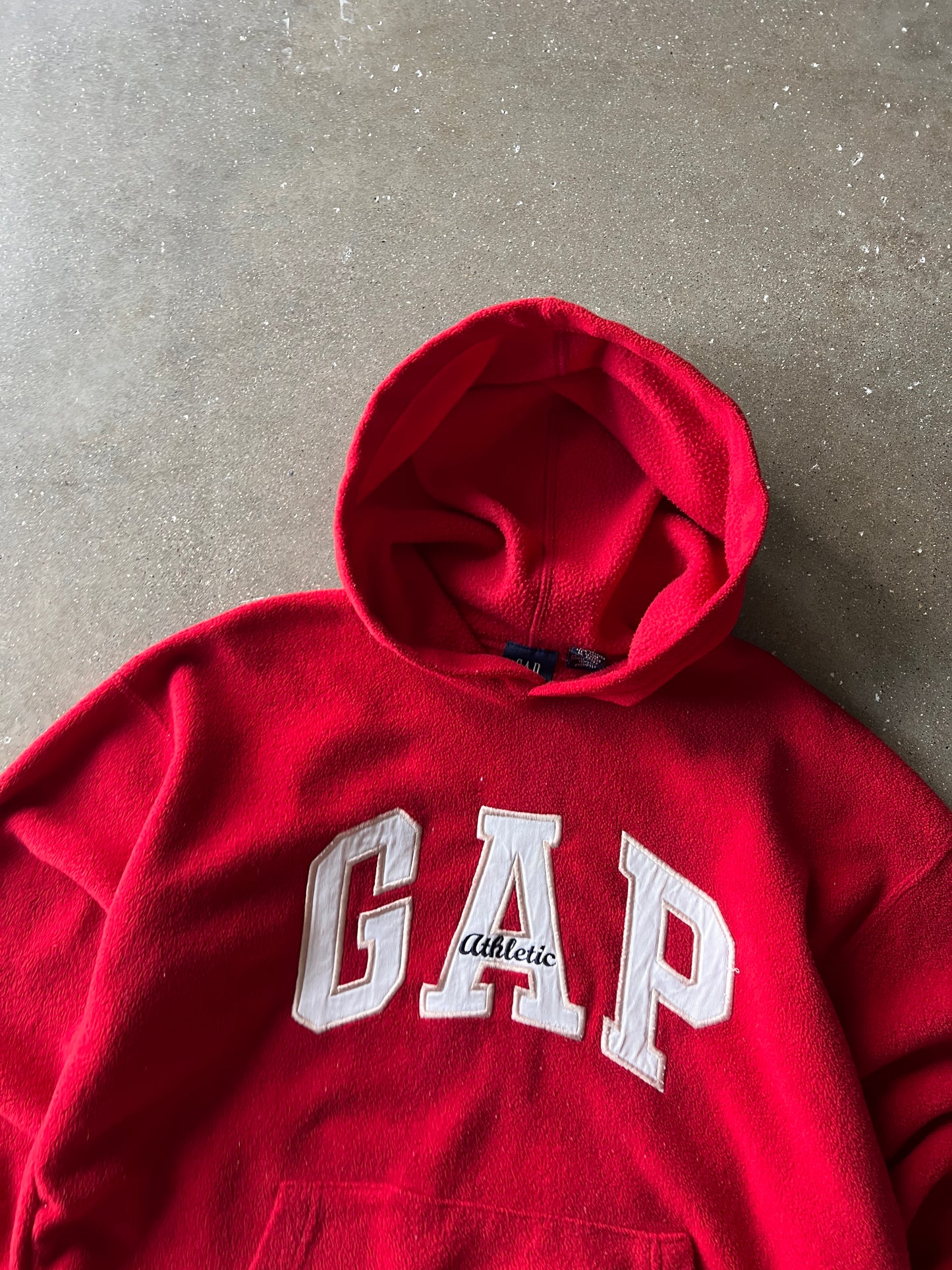 Vintage Red Gap Spellout Hoodie - XL