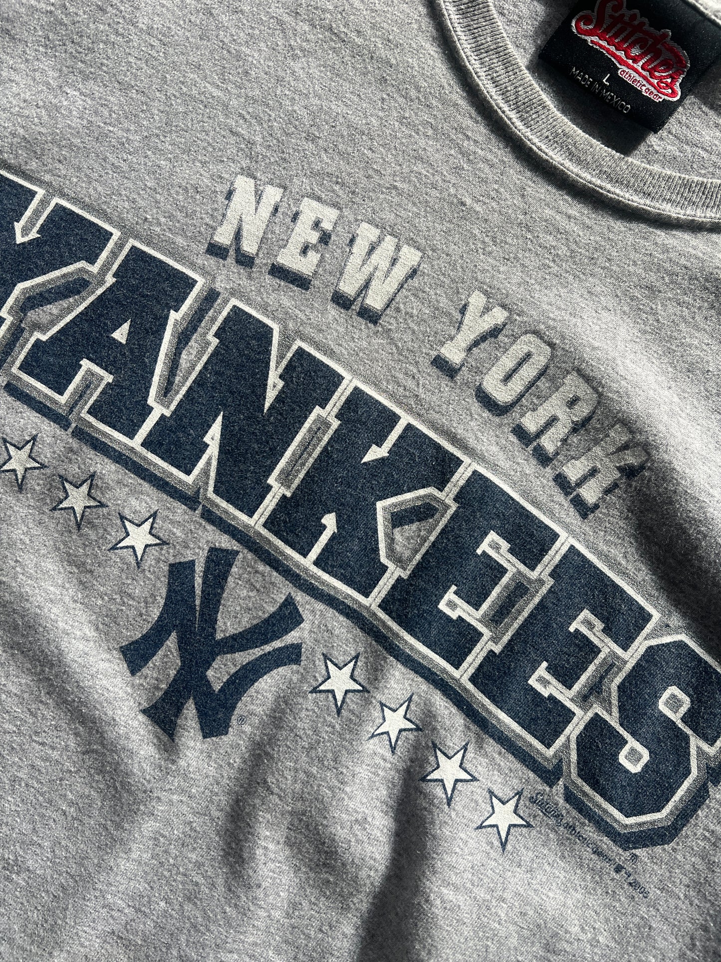 Vintage Grey Yankees Stitches Spellout Shirt - M