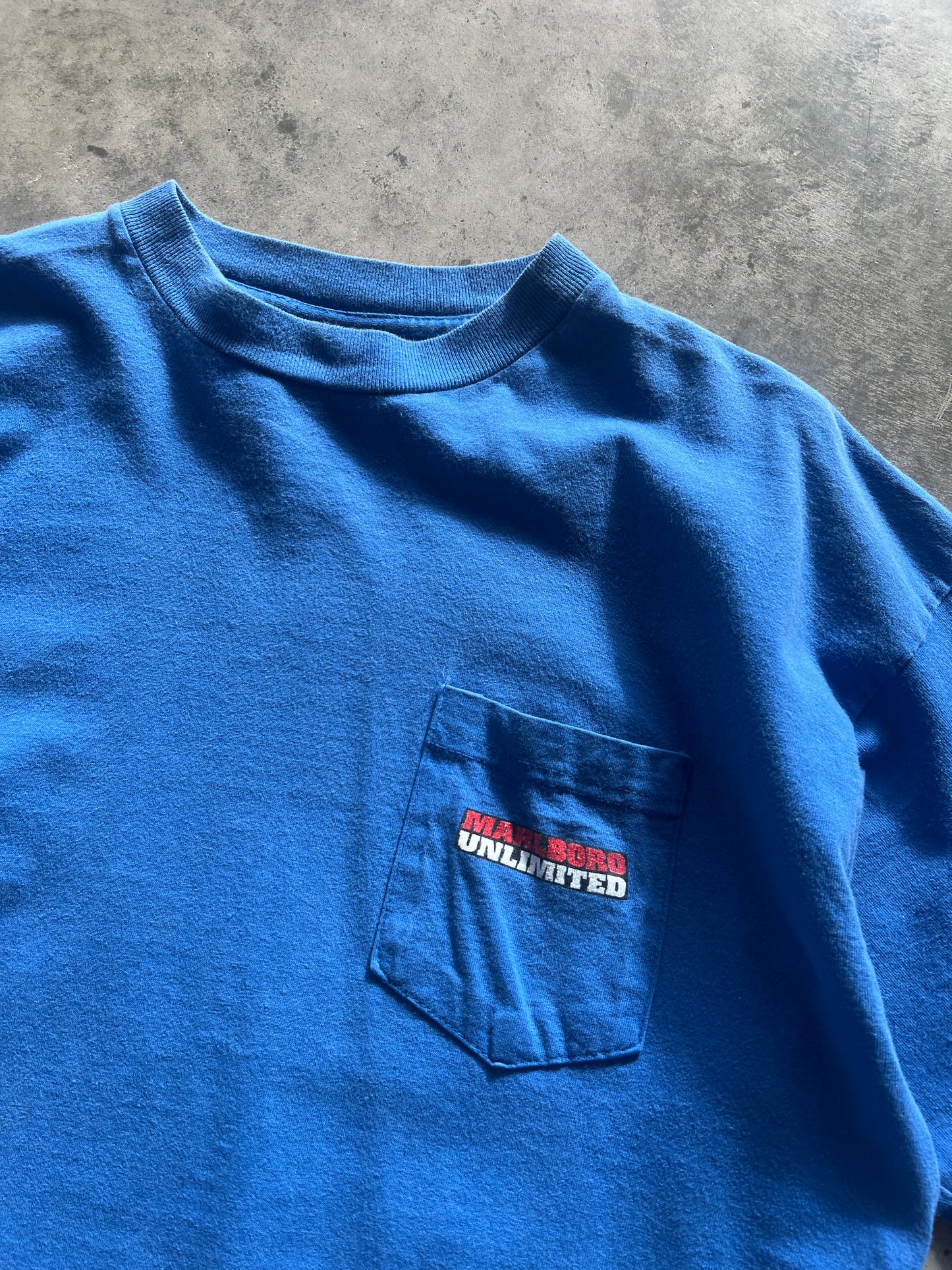 Vintage Royal Blue Marlboro Wolf Shirt - M