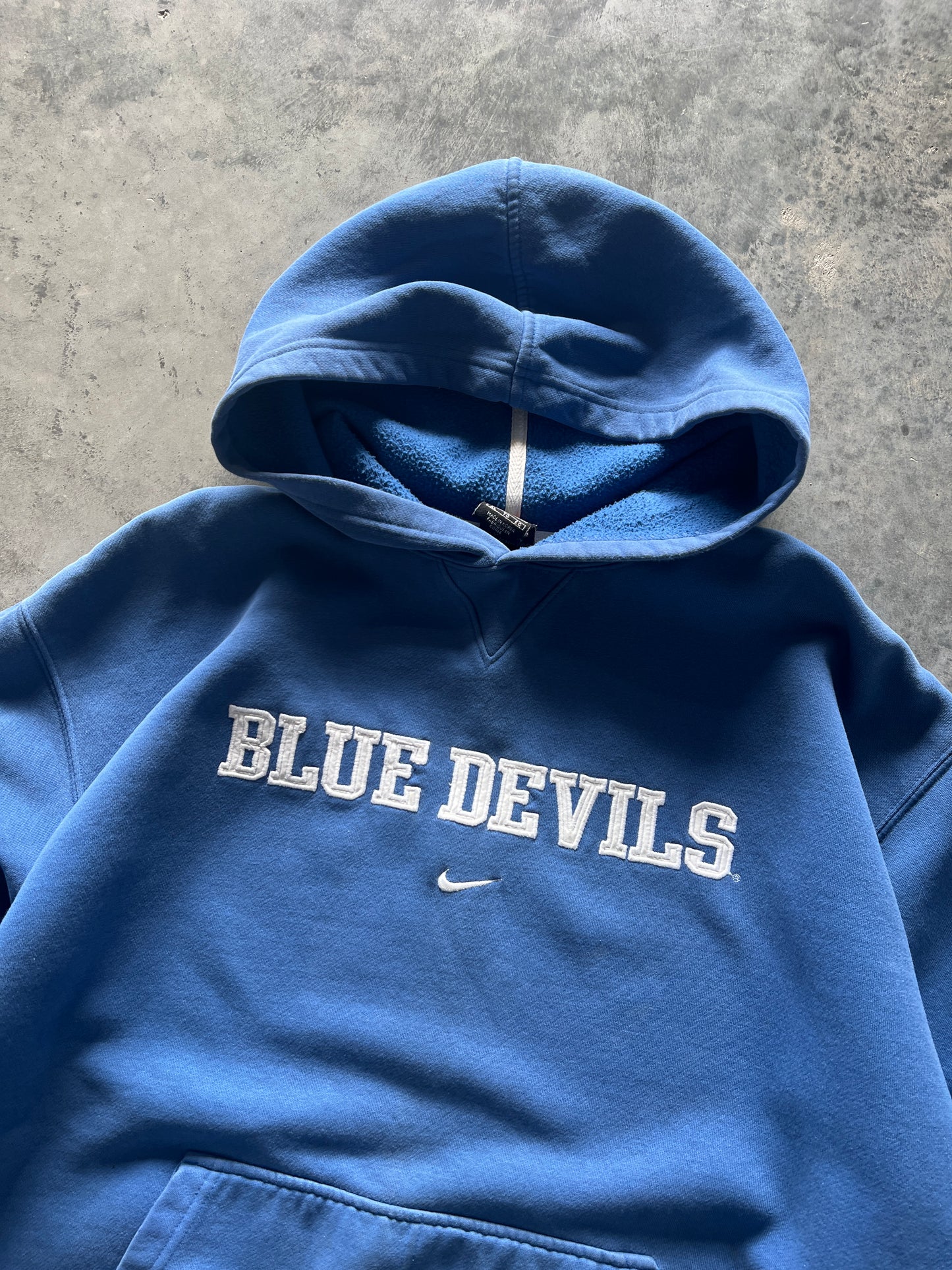 Vintage Royal Blue Duke Spellout Hoodie - XXL