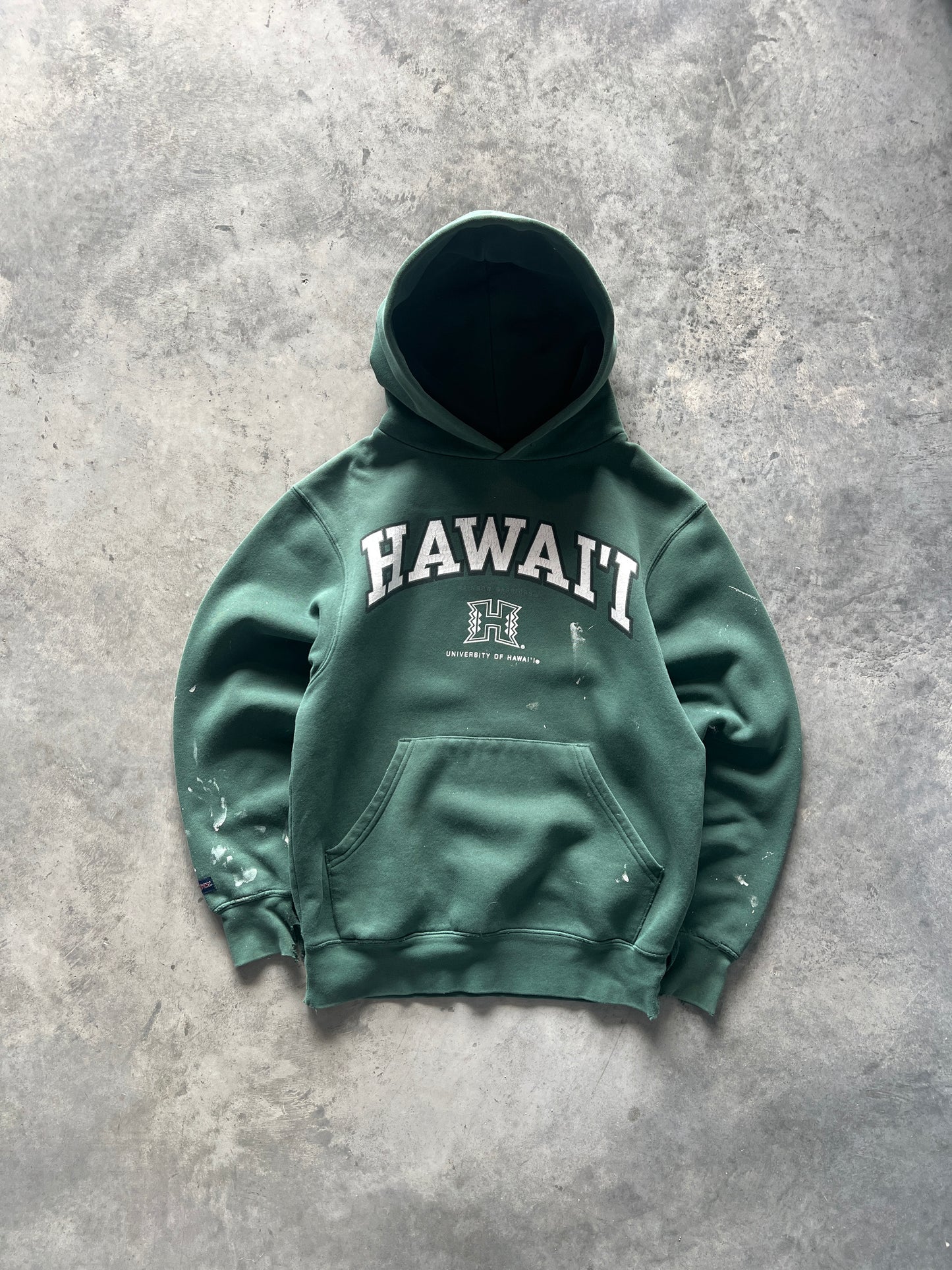 Vintage Forest Green University Hawaii Hoodie - S