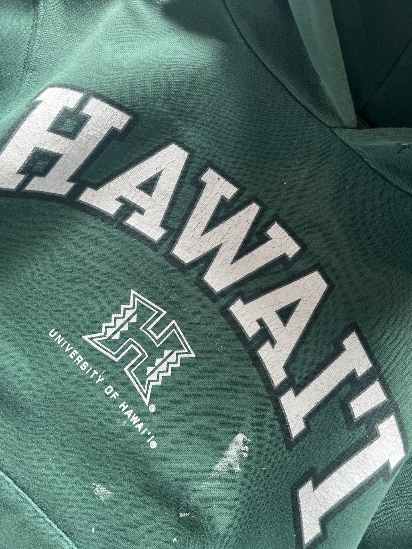 Vintage Forest Green University Hawaii Hoodie - S