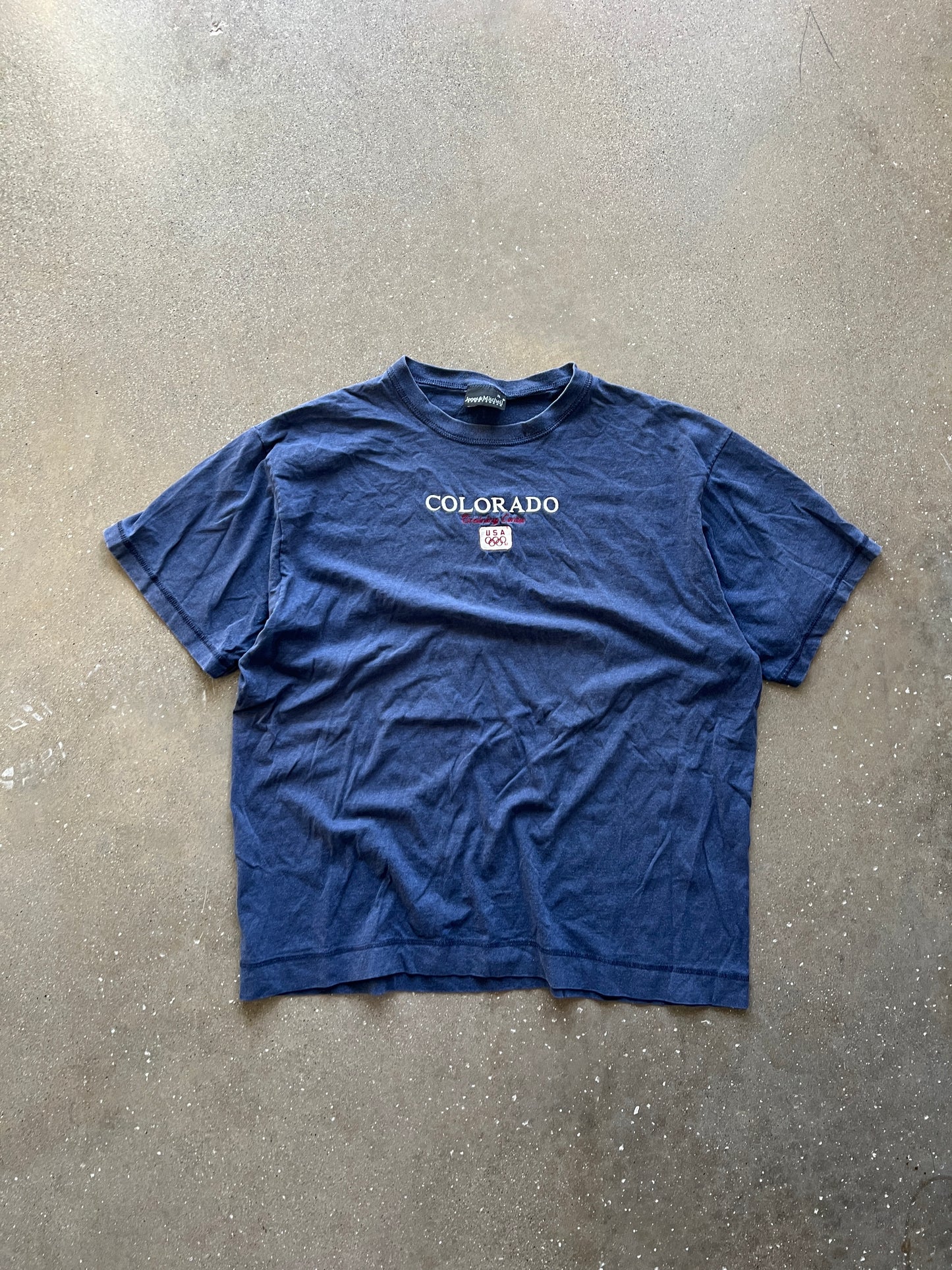 Vintage Navy Blue Colorado Spellout Shirt - XL
