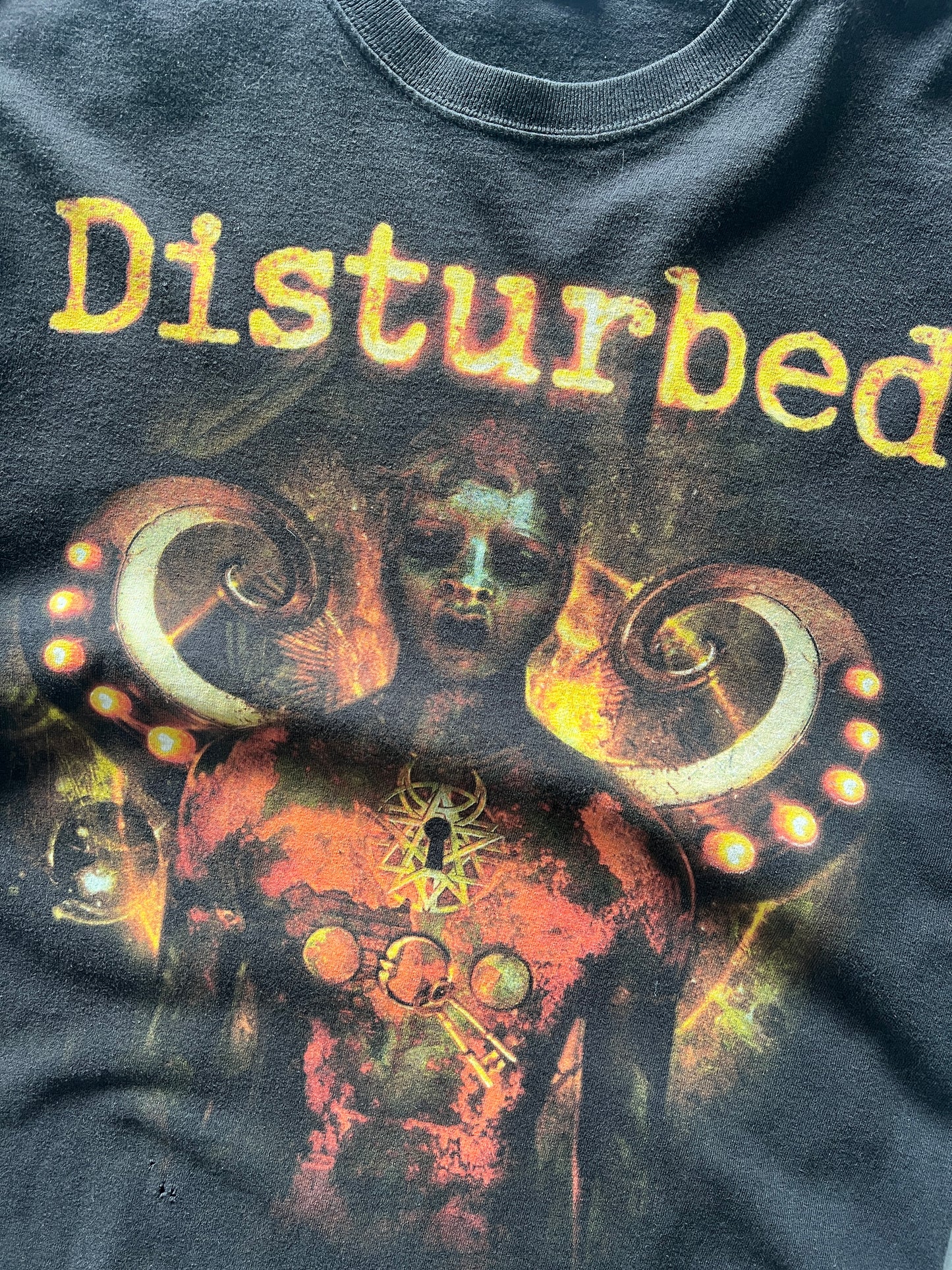 Vintage Black 00's Disturbed Band Shirt - XS/S