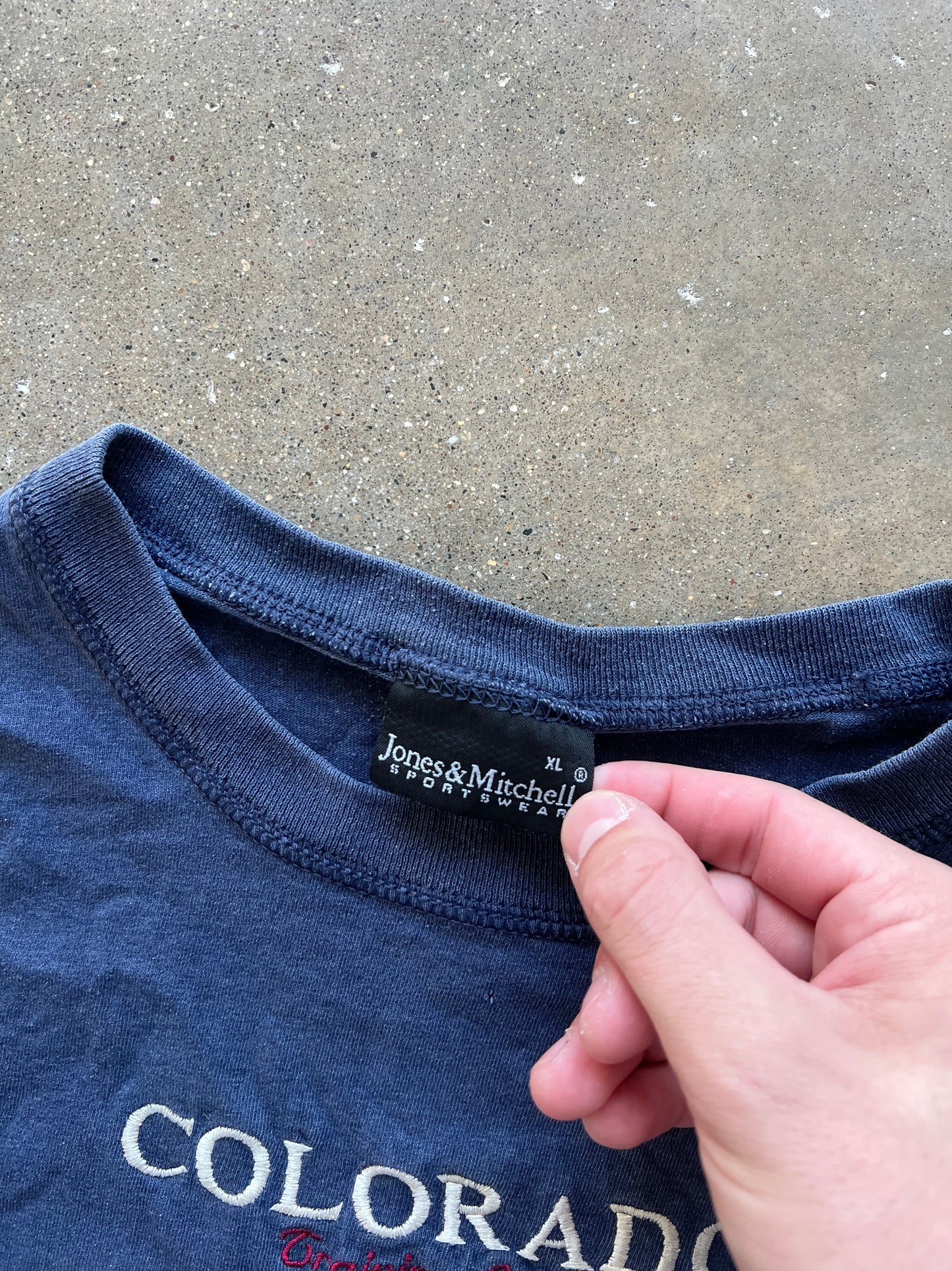 Vintage Navy Blue Colorado Spellout Shirt - XL