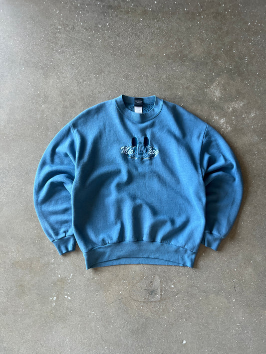 Vintage Blue Mickey Mouse Crew - M