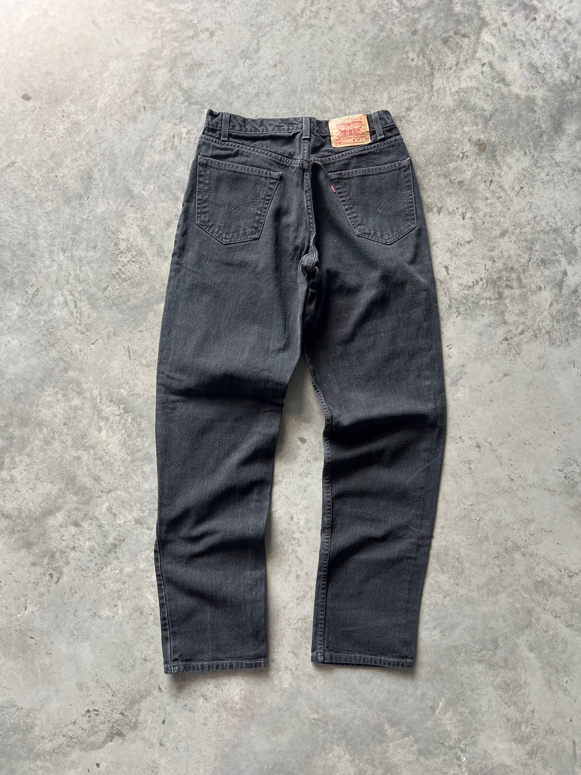 Vintage Black Levi 550 Baggy Pants - 34x36