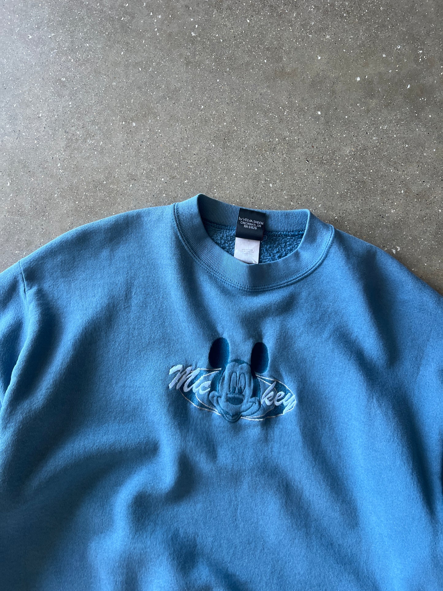 Vintage Blue Mickey Mouse Crew - M