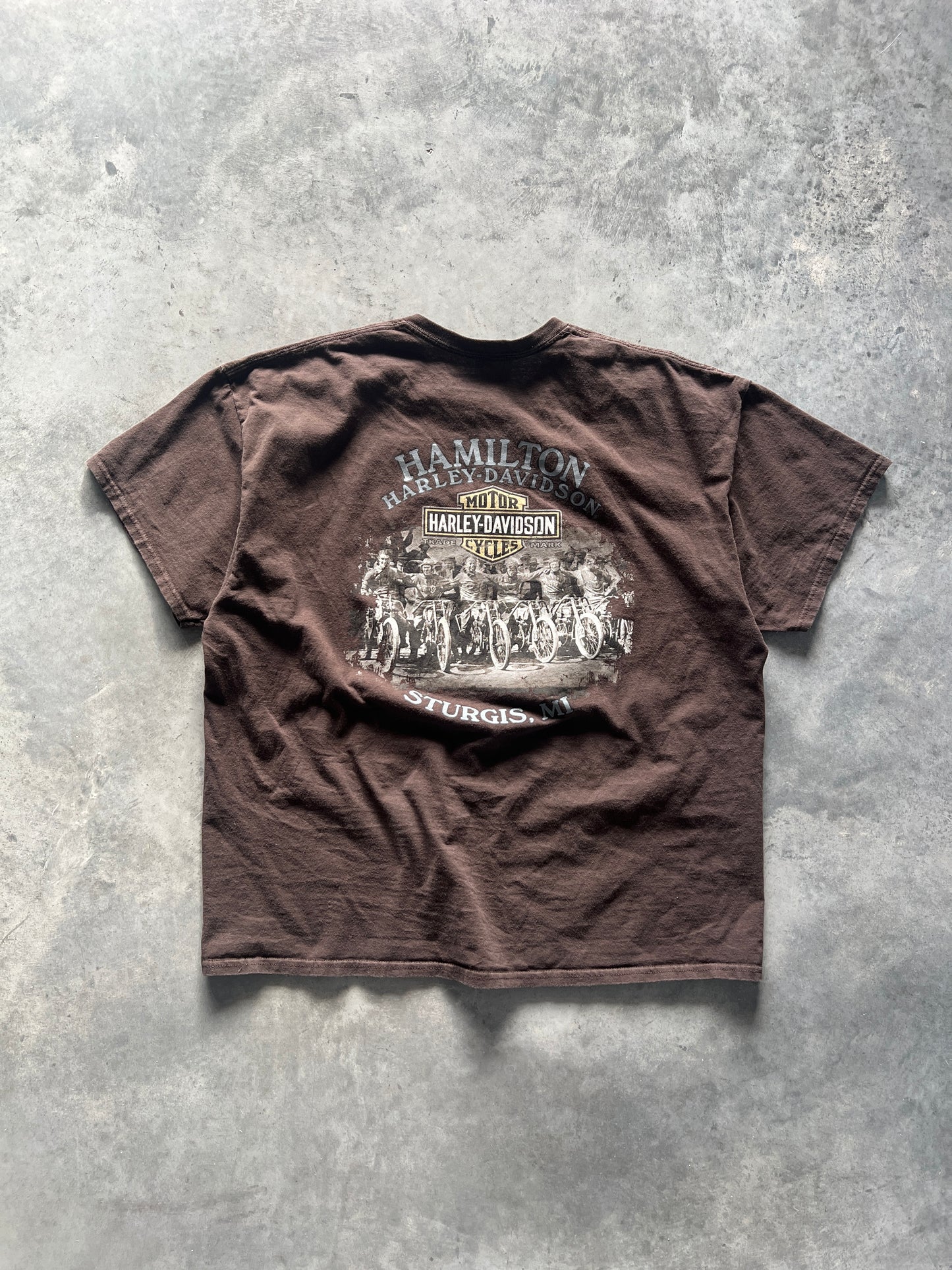 Vintage Dusty Brown Harley Davidson Shirt - L