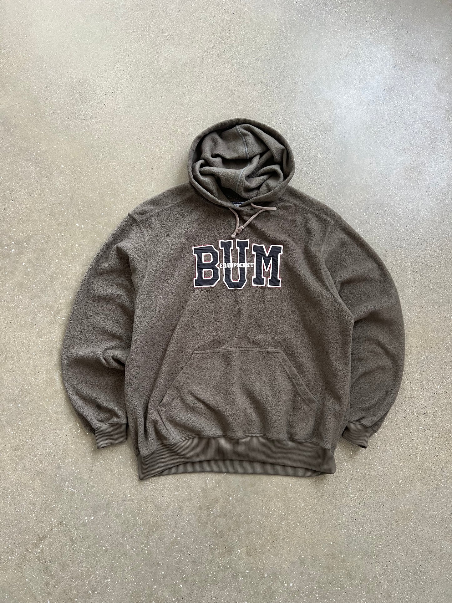 Vintage Brown Bum Equipment Spellout Hoodie - L
