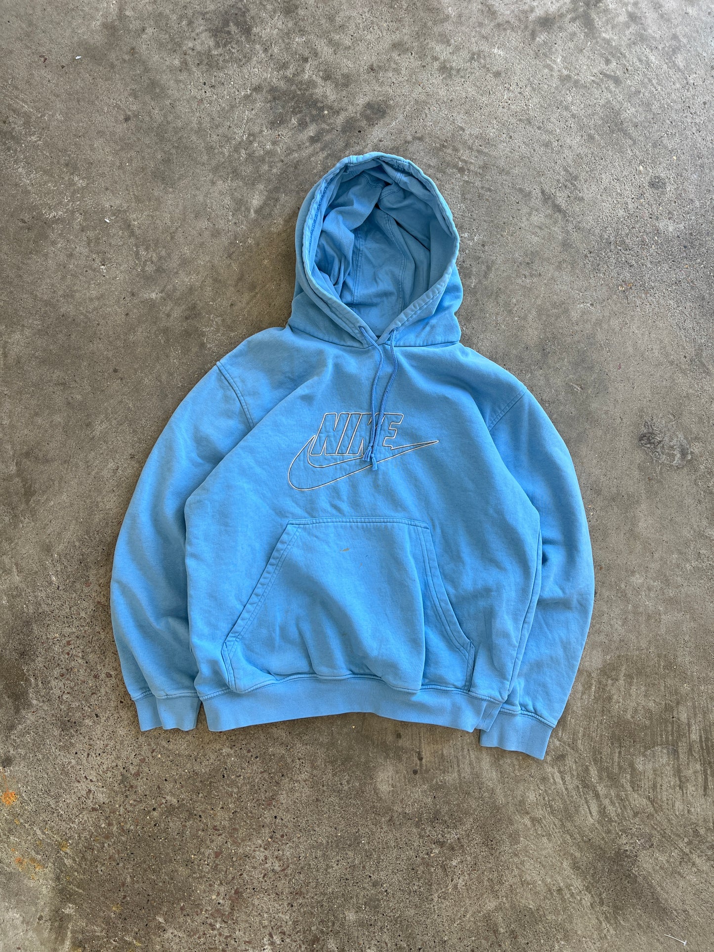 Vintage Blue Nike Spellout Hoodie - M