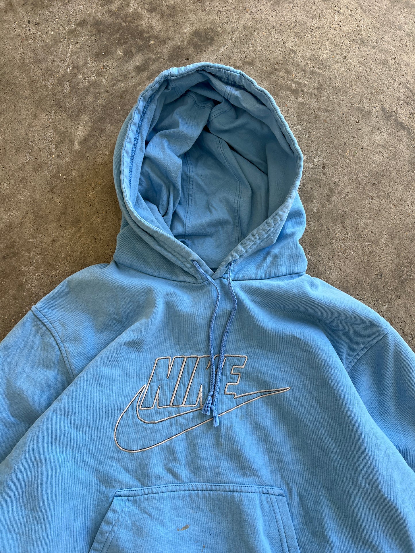 Vintage Blue Nike Spellout Hoodie - M