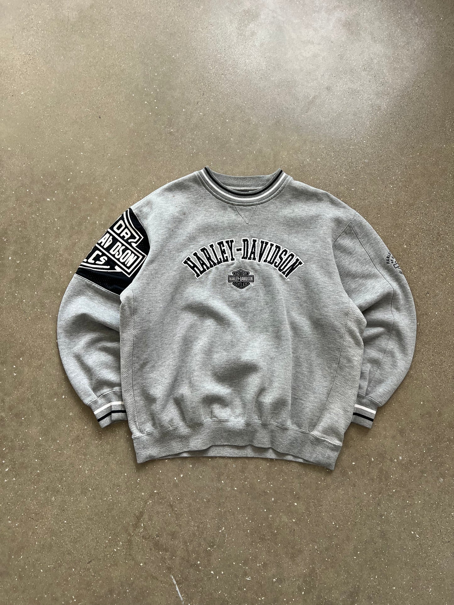 Vintage Grey Harley Davidson Crew - L