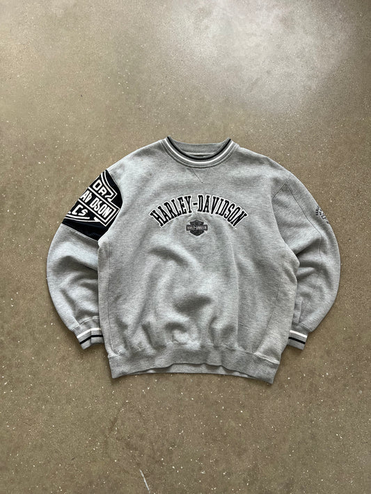 Vintage Grey Harley Davidson Crew - L