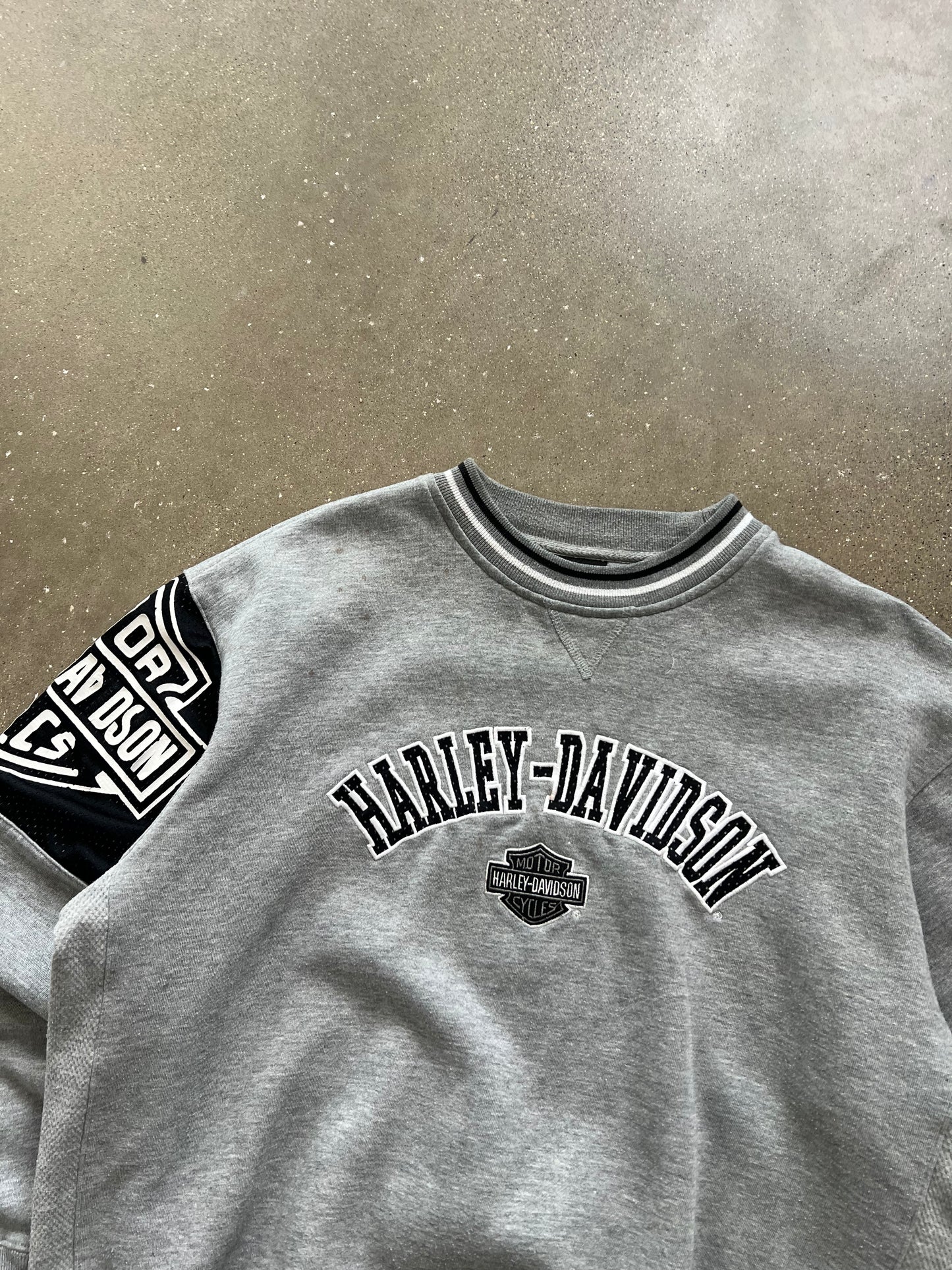 Vintage Grey Harley Davidson Crew - L
