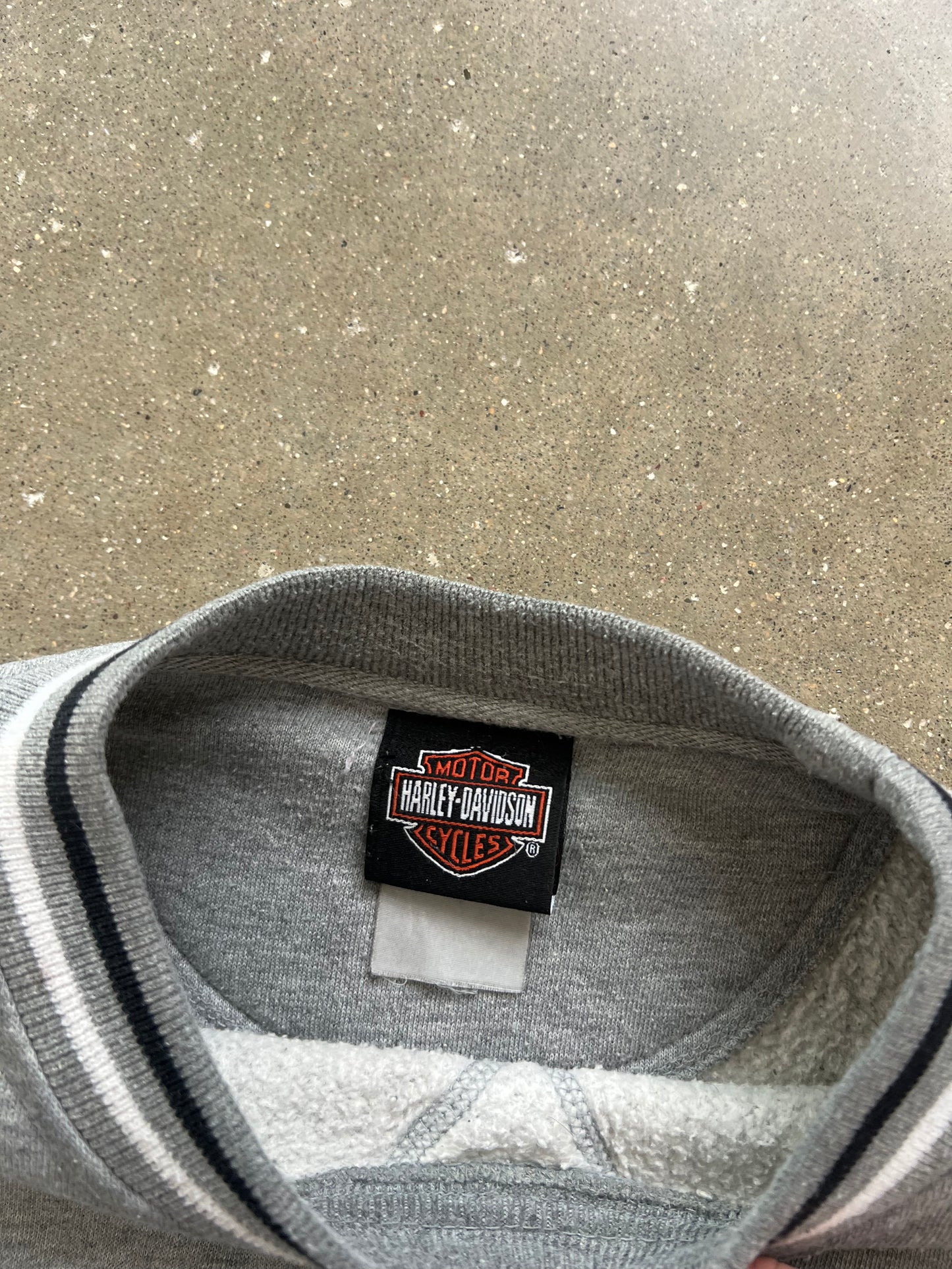 Vintage Grey Harley Davidson Crew - L