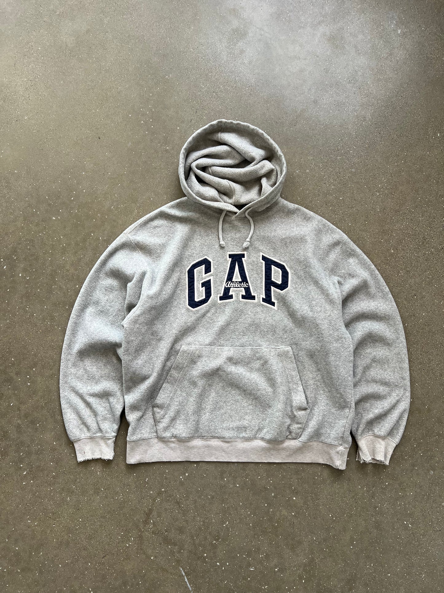 Vintage Cream Gap Spellout Fleece Hoodie - M